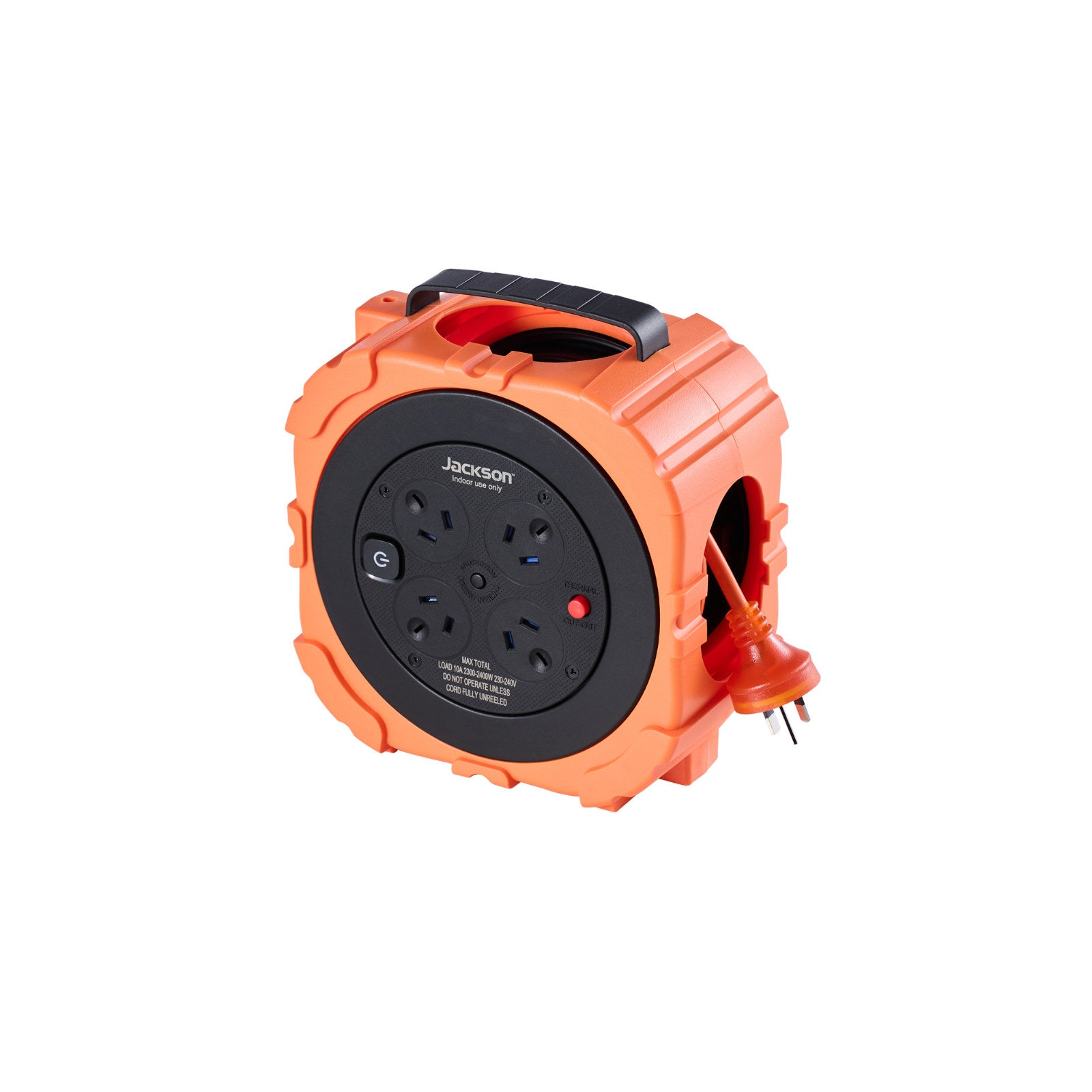 Jackson 10m Rugged 4 Outlet Extension Reel 240V 10A RUGR410OR