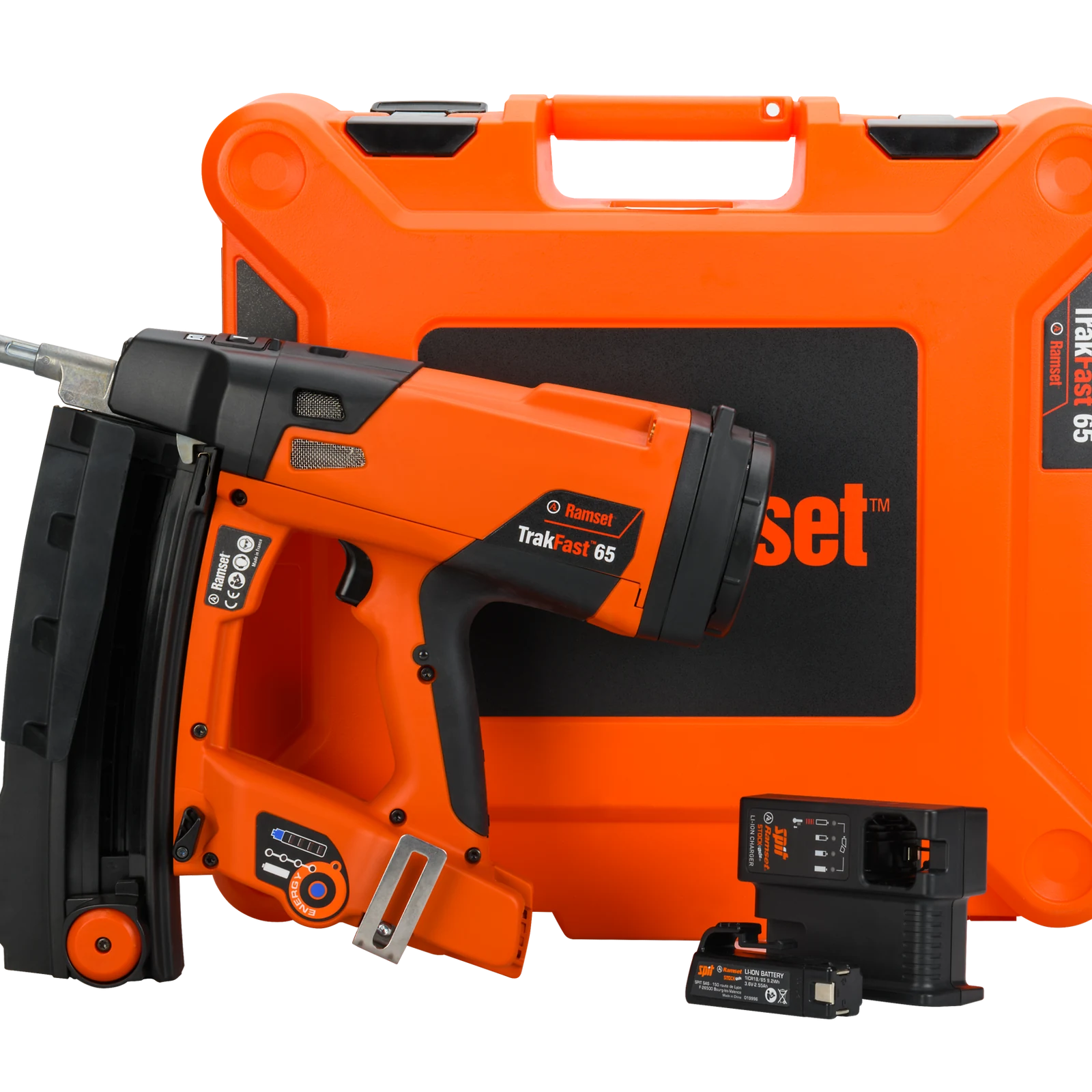 Ramset TrakFast 65 Cordless Concrete Nailer 15-65mm Orange TF65