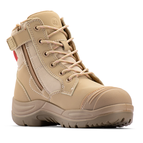 Bata Industrials Women's Sand Luna Side Zip Safety Boot US 9 - Fuel & Oil Resistant
