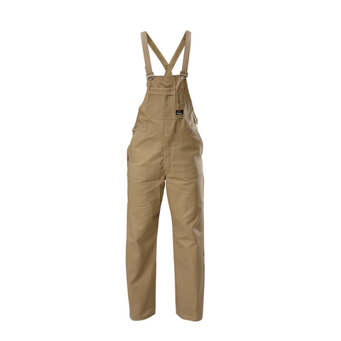Hard Yakka Khaki Bib & Brace Cross Back Cotton Overall, Size 87R