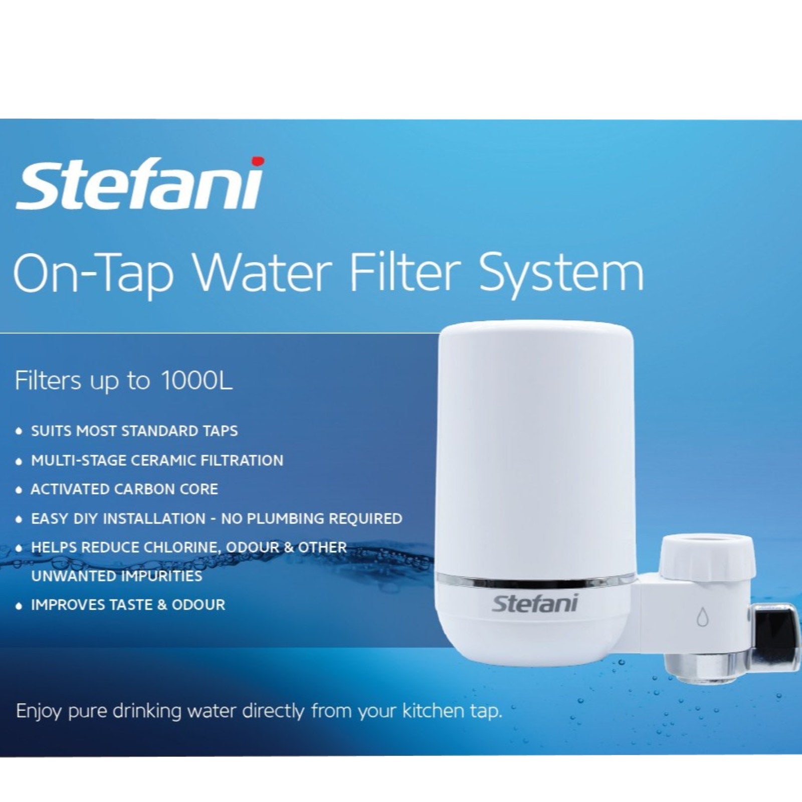 Stefani On Tap Ceramic Water Filter System Lead Free White Polypropylene OTF32A-LF