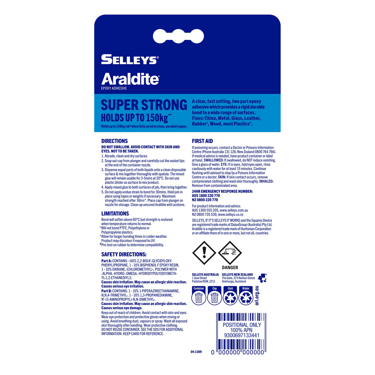 Selleys Araldite 35ml Super Strong 5 Minute Epoxy Adhesive, Clear