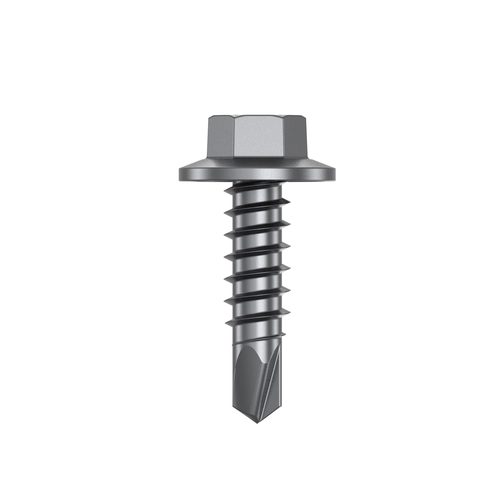 Bremick 6.2 x 22mm Hex Metal Screw, Carbon Steel B8 Coating, Drill Point Fine Thread - 100 Box