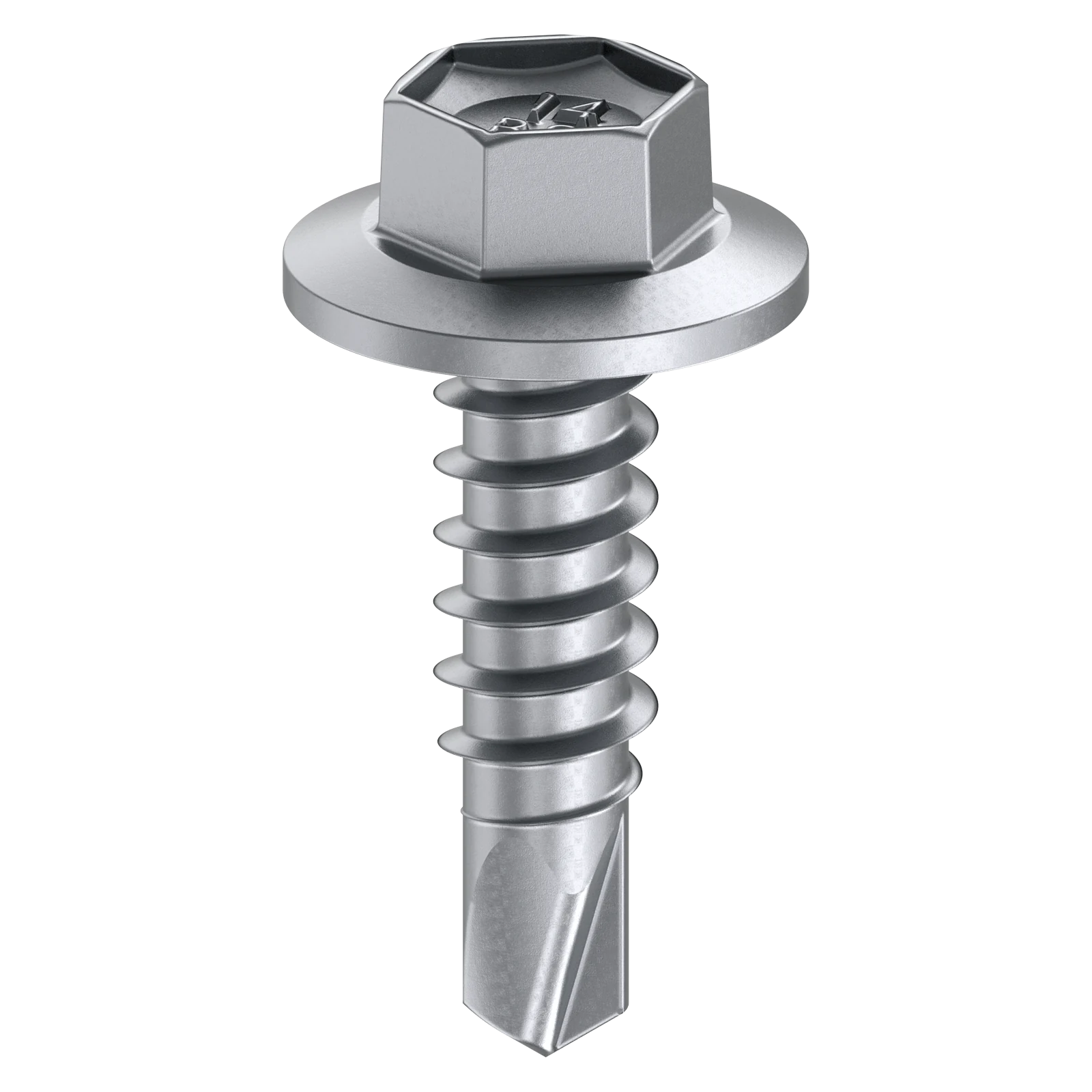 Bremick 6.2 x 22mm Hex Metal Screw, Carbon Steel B8 Coating, Drill Point Fine Thread - 100 Box