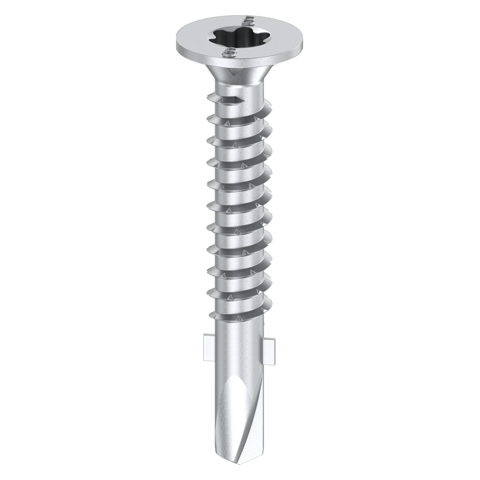 Bremick 14g x 50mm Bugle Head Metal Screw, Carbon Steel B8 Coating, T40 Drive Winged Drill Point - 100 Box