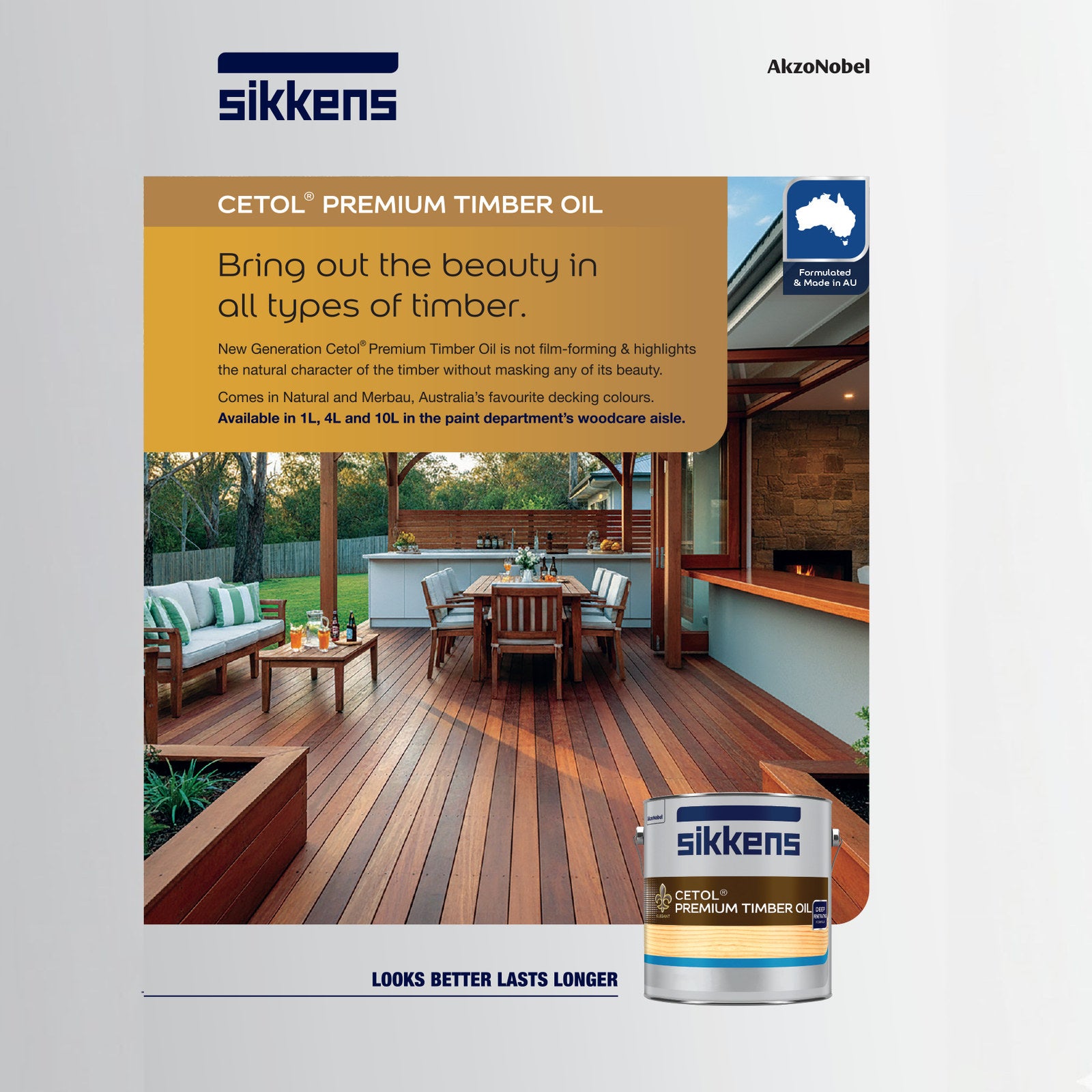 Sikkens Cetol Premium Timber Oil Natural 100ml UV Resistant Outdoor Decking Oil