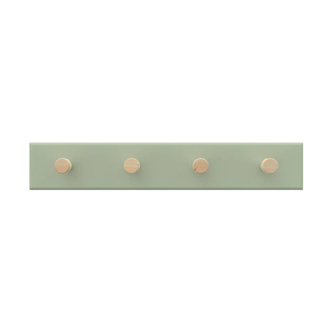 MODE 4 Timber Hooks On Green Board Key Rack 245mm Entryway Key Holder