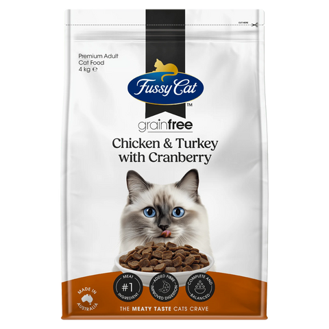 Fussy Cat 4kg Grain Free Chicken & Turkey with Cranberry Dry Cat Food
