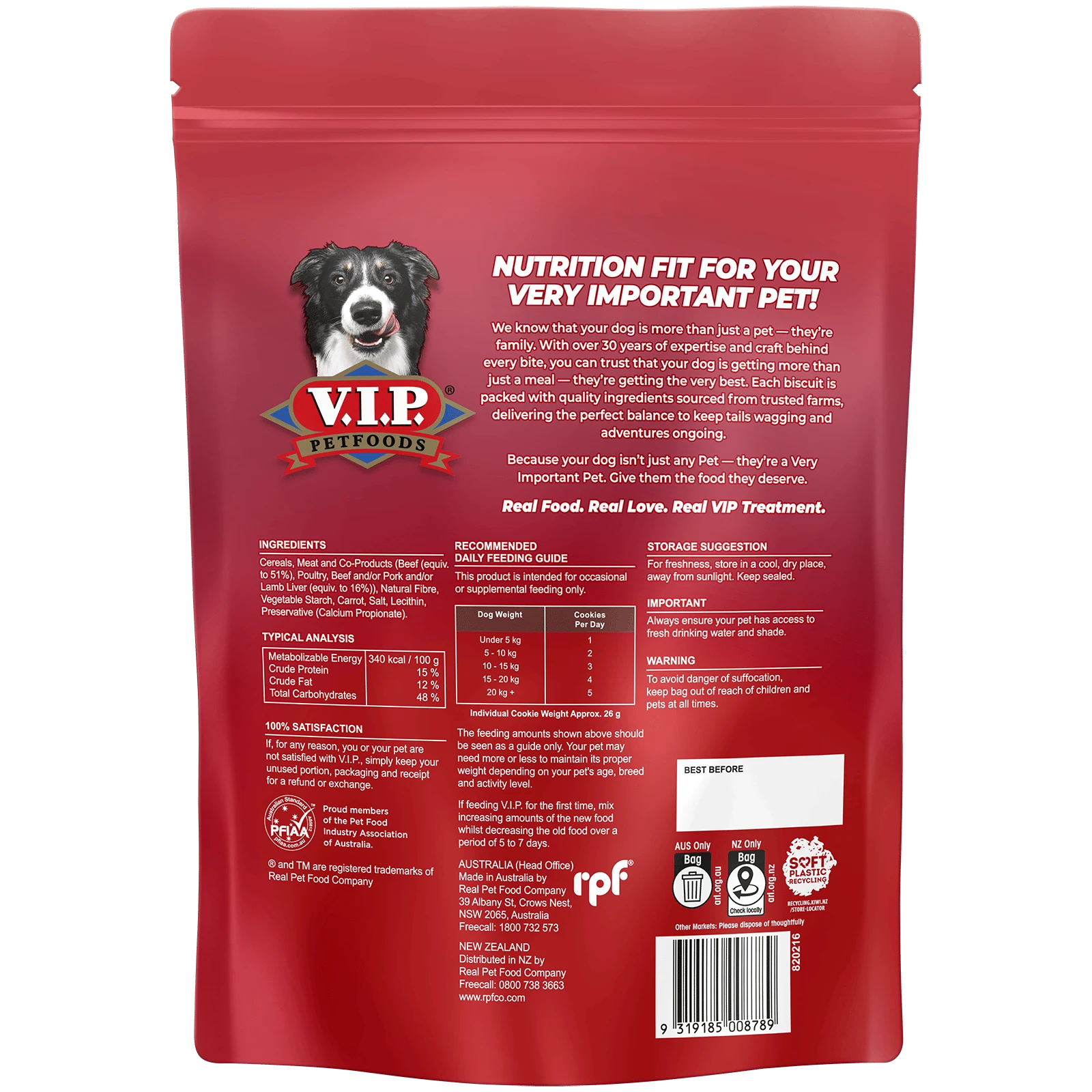 VIP 800g Liver Dog Treat Biscuits