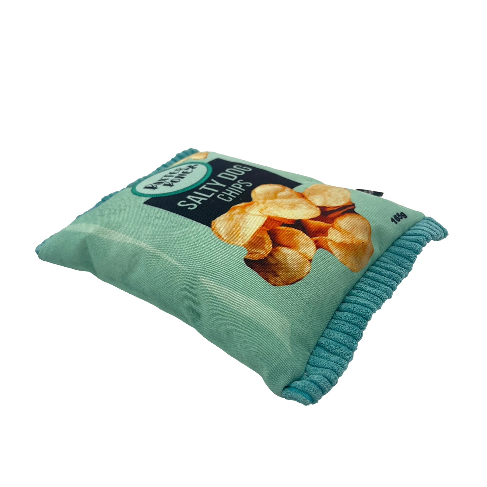 Baxter Bone Salty Dog Chips Plush Crinkle Dog Toy - Aqua