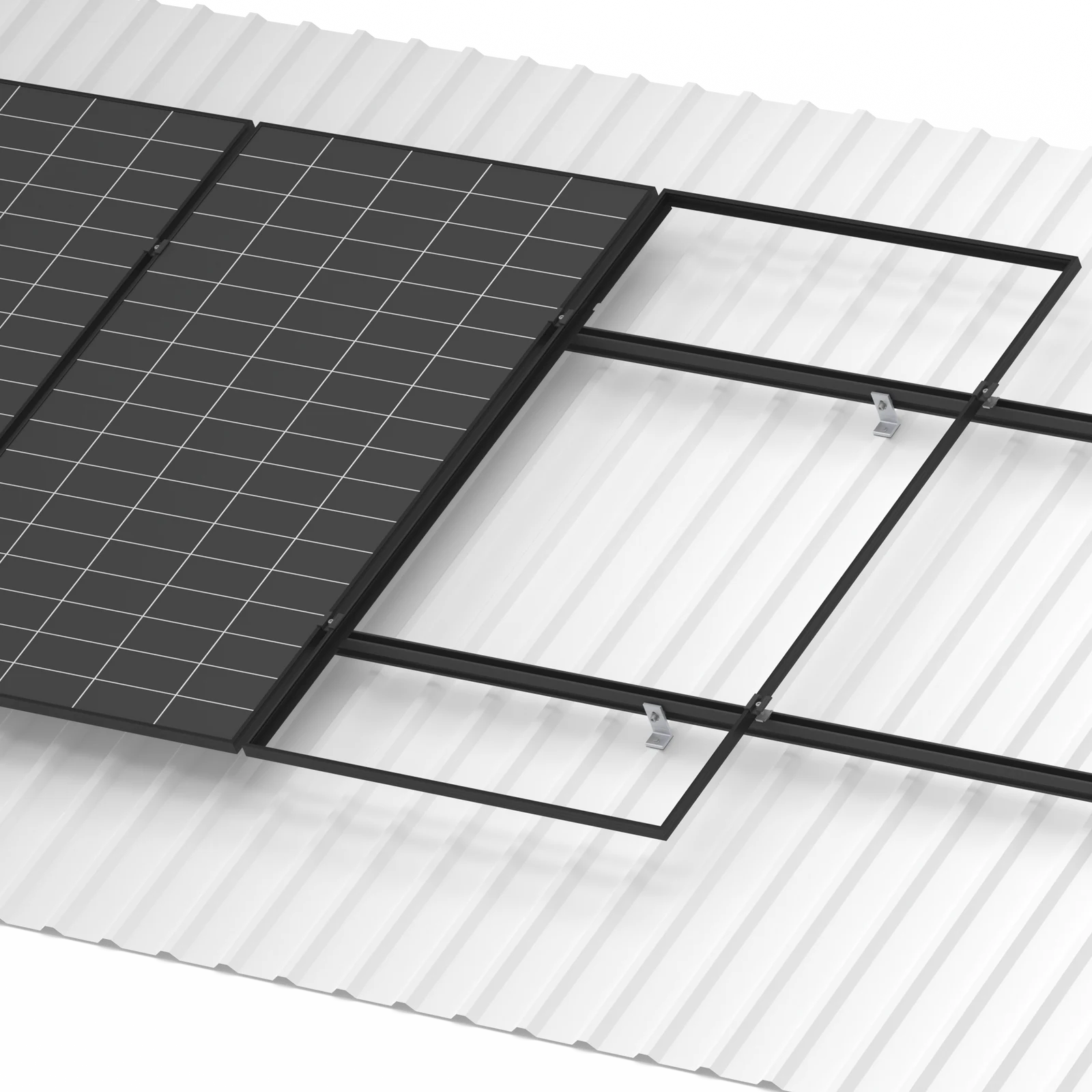 POWERBAY Black Tin Roof Mounting Kit 30/35mm for 8 Solar Panels Aluminium Stainless