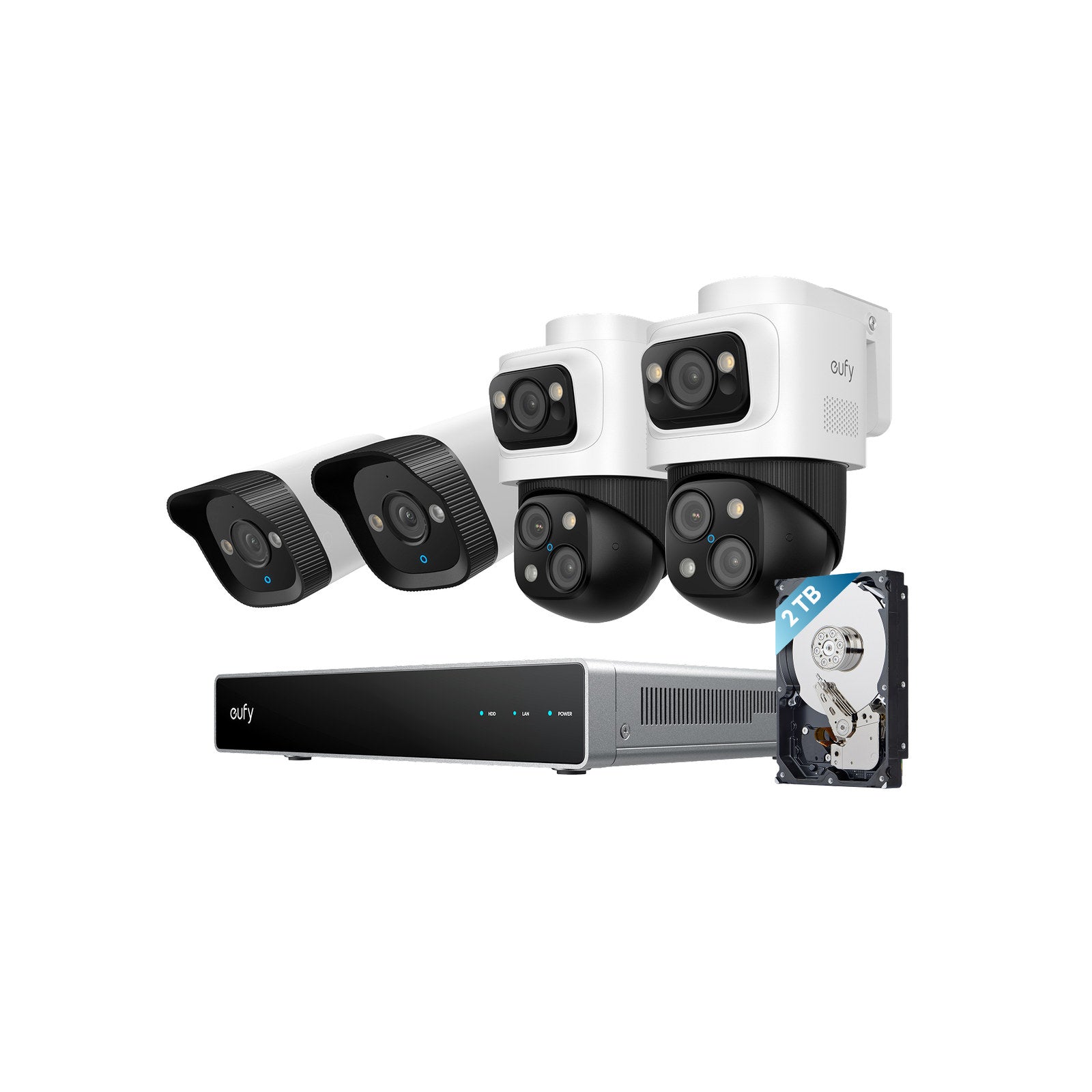 Eufy S4 NVR PoE 24/7 Security System with 2 PTZ & 2 Bullet Cameras