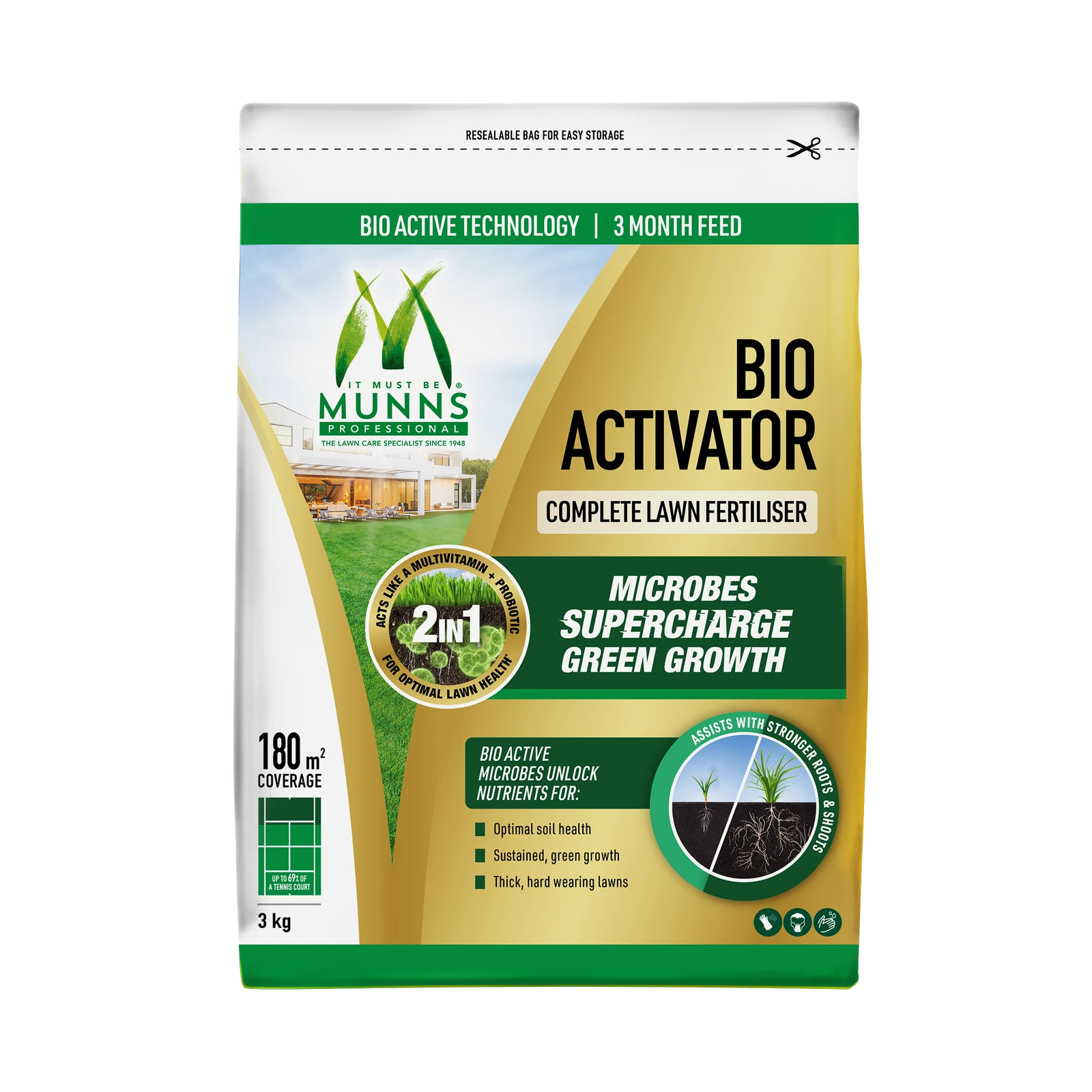 Munns Professional 3kg Granular Bio Activator Lawn Fertiliser