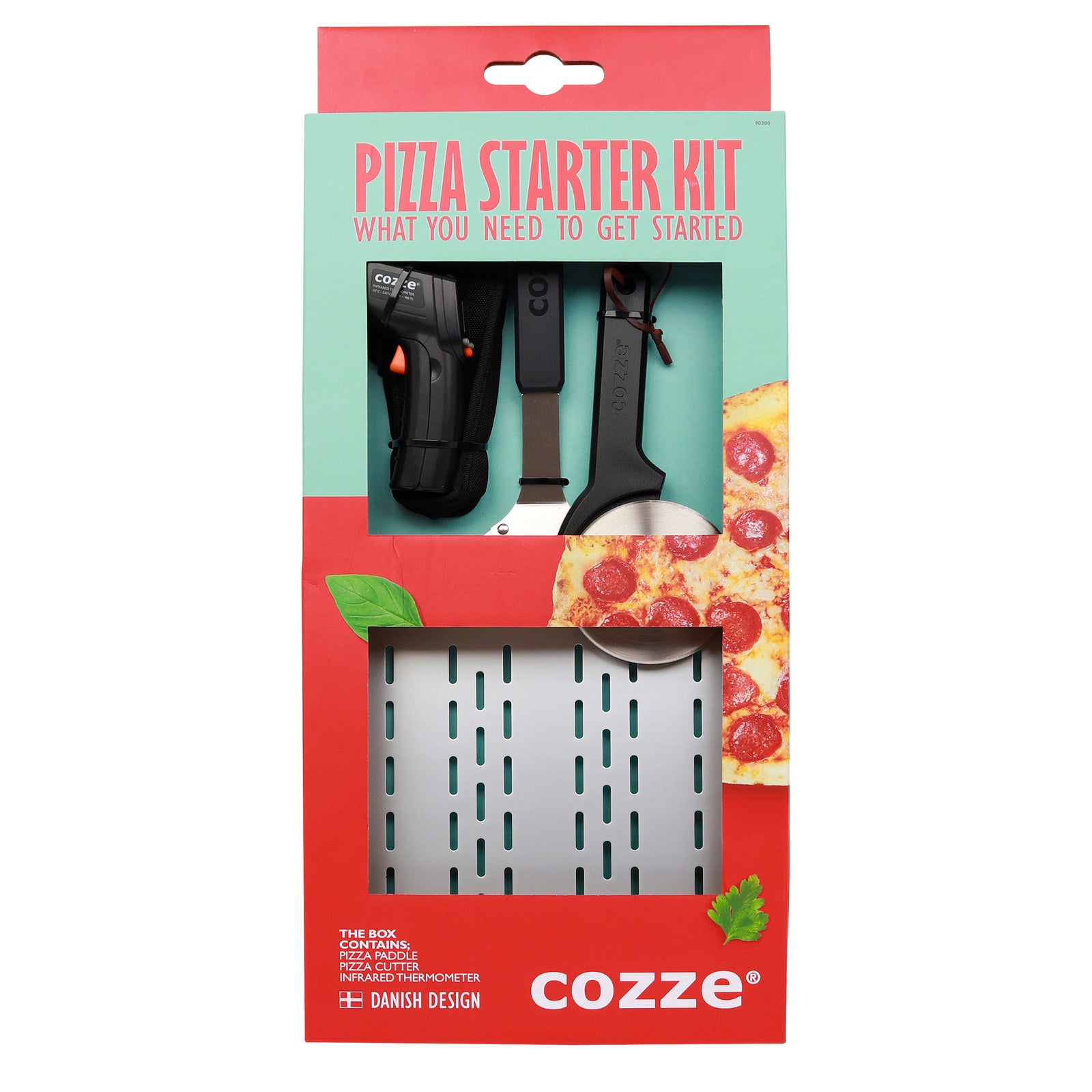 COZZE Pizza Oven 3 Piece Starter Kit with Pizza Peel, Cutter & Thermometer