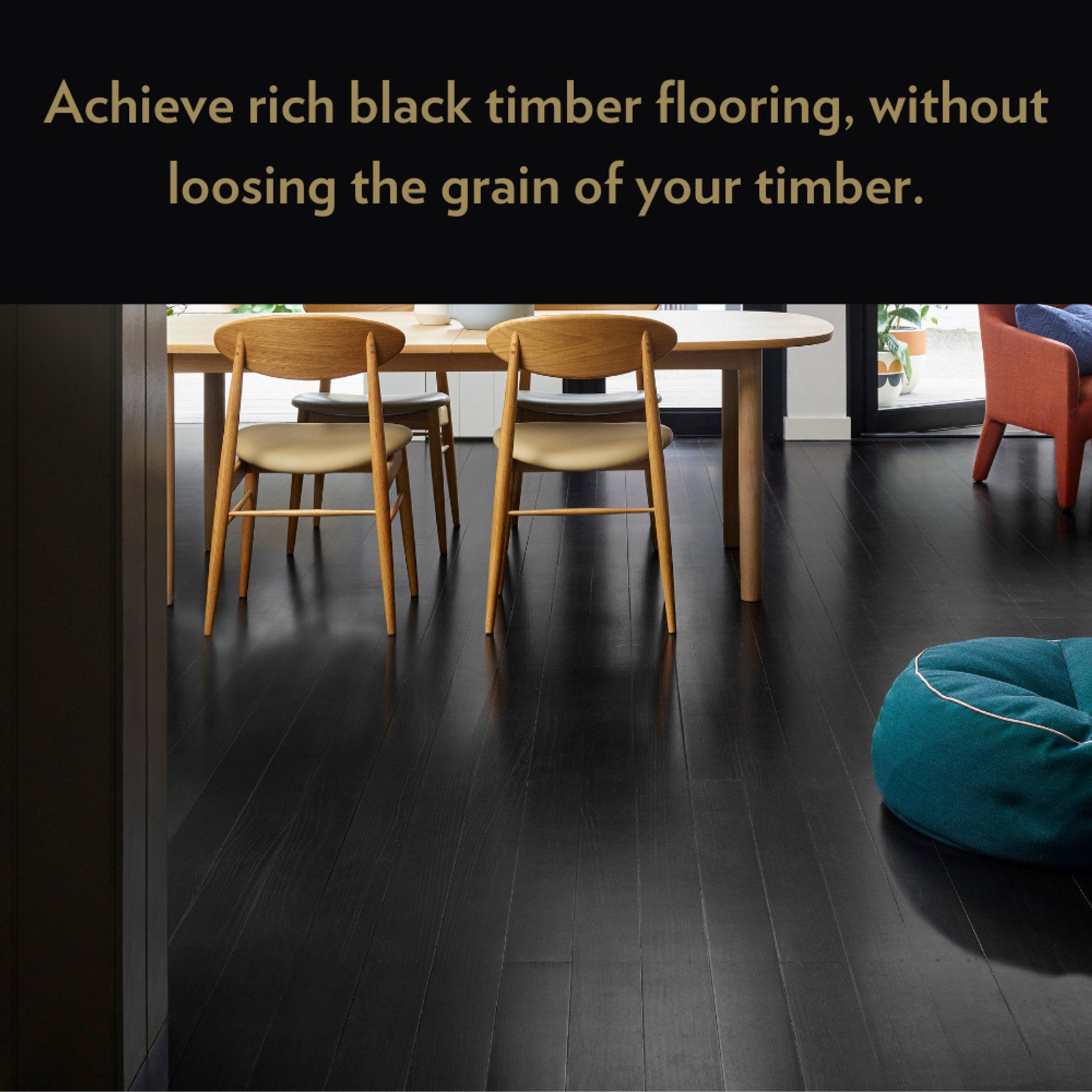 Feast Watson Black Japan Timber Floor Stain & Varnish 4L - Oil Based, Satin, UV Resistant & Waterproof