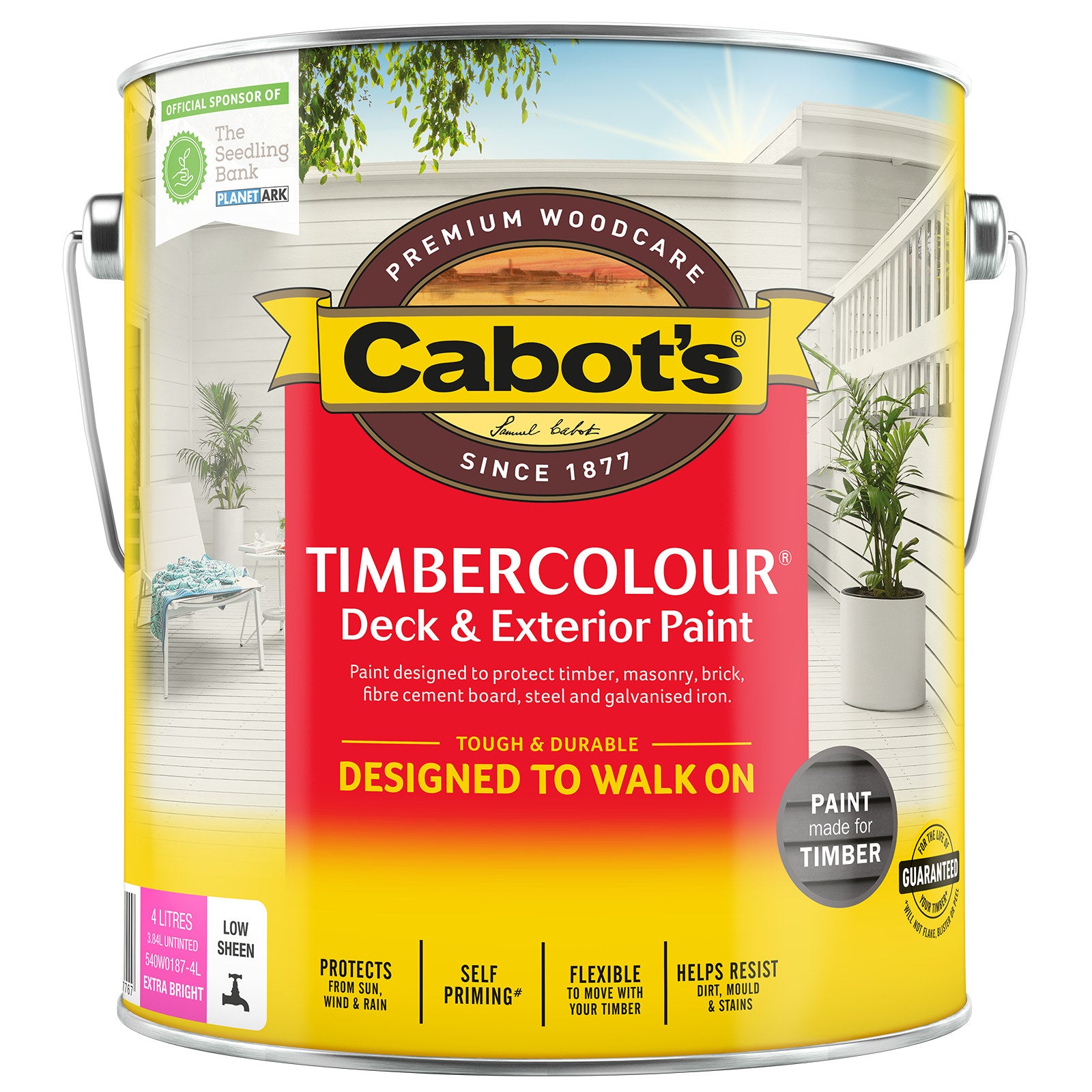 Cabot's 4L Extra Bright Base Timbercolour Water Based Deck & Exterior Paint