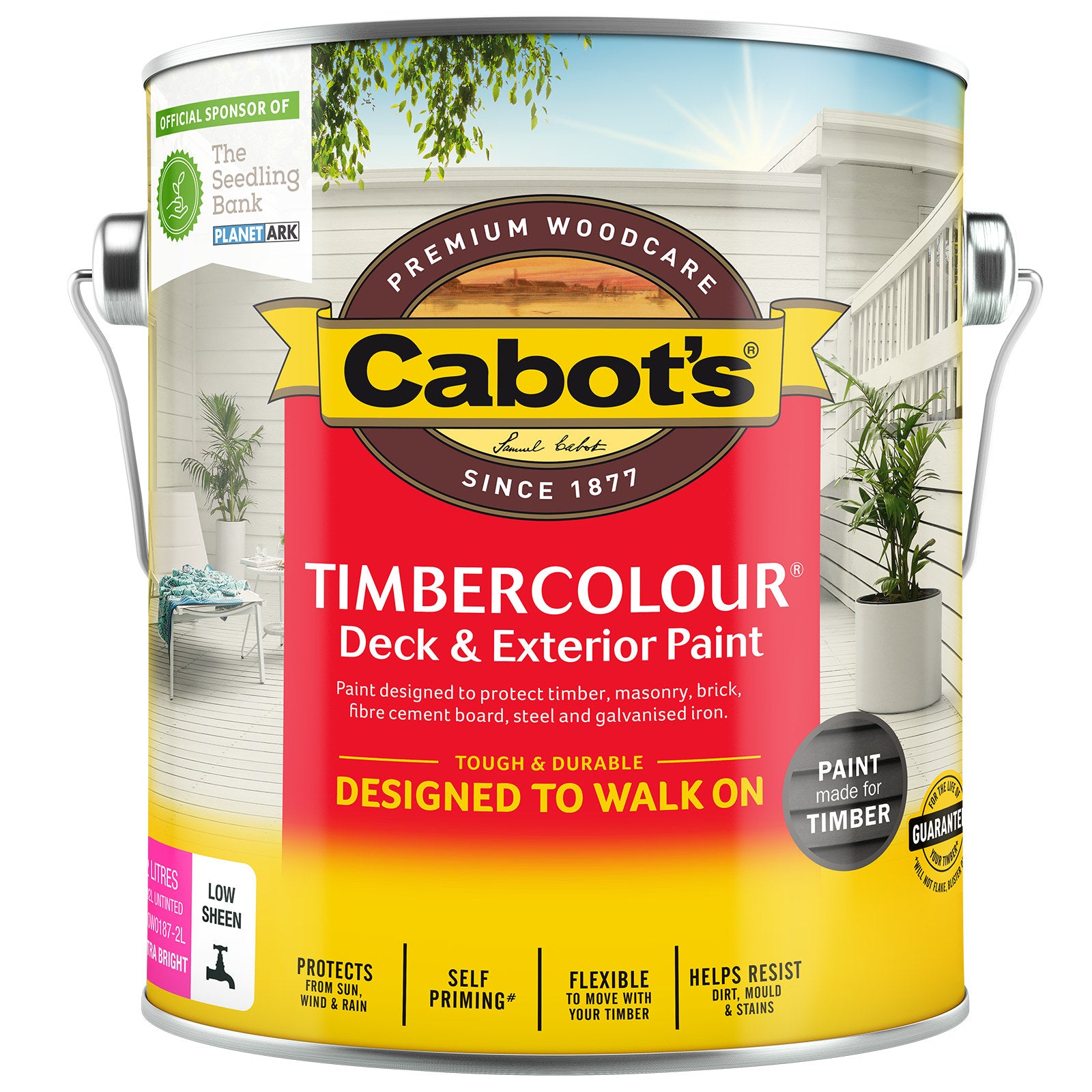 Cabot's 2L Extra Bright Base Timbercolour Water Based Deck & Exterior Paint