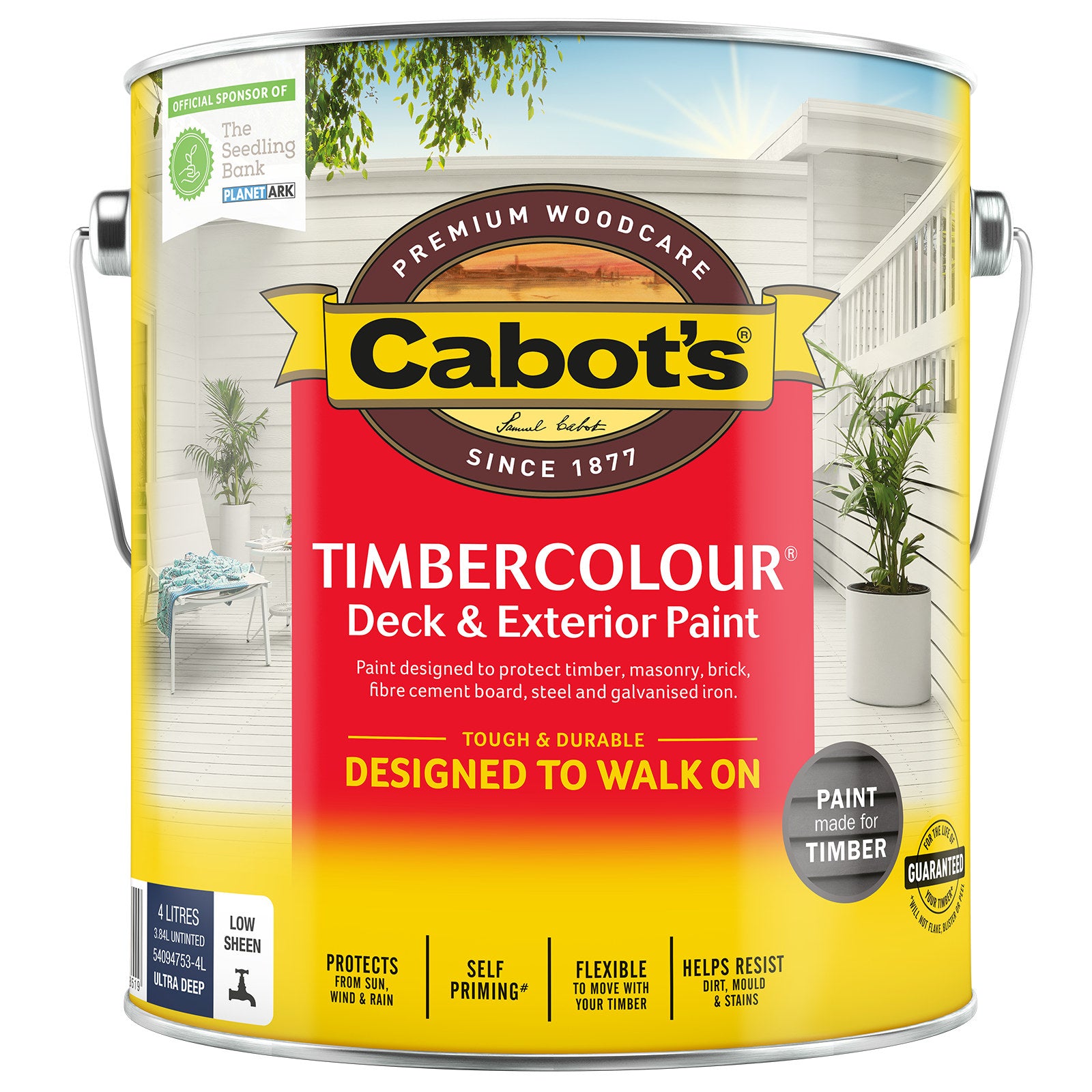 Cabot's Timbercolour Ultra Deep Base Water Based Deck & Exterior Paint 4L