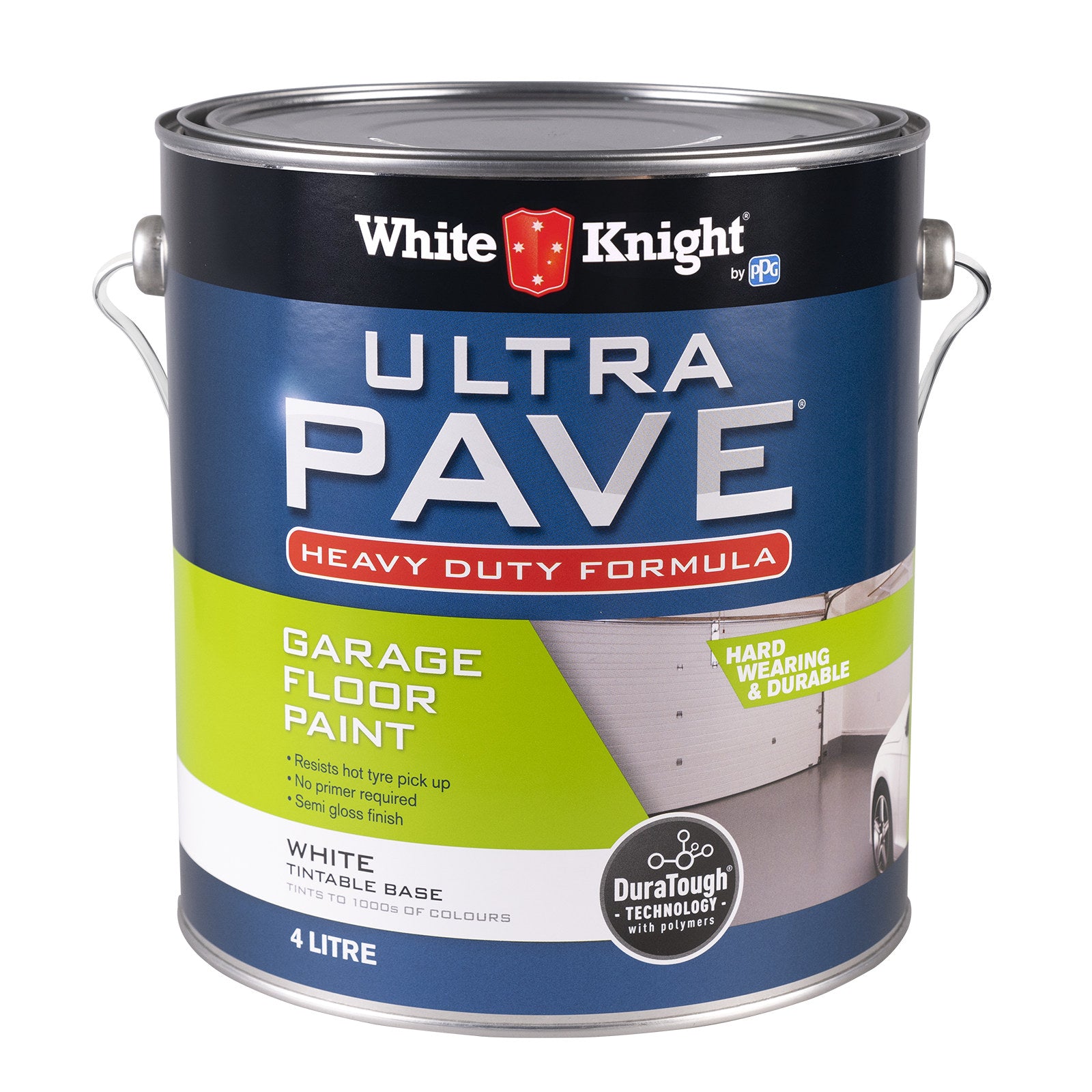 White Knight Ultra Pave 4L White Heavy Duty Garage Floor Paint - Oil Based, Outdoor