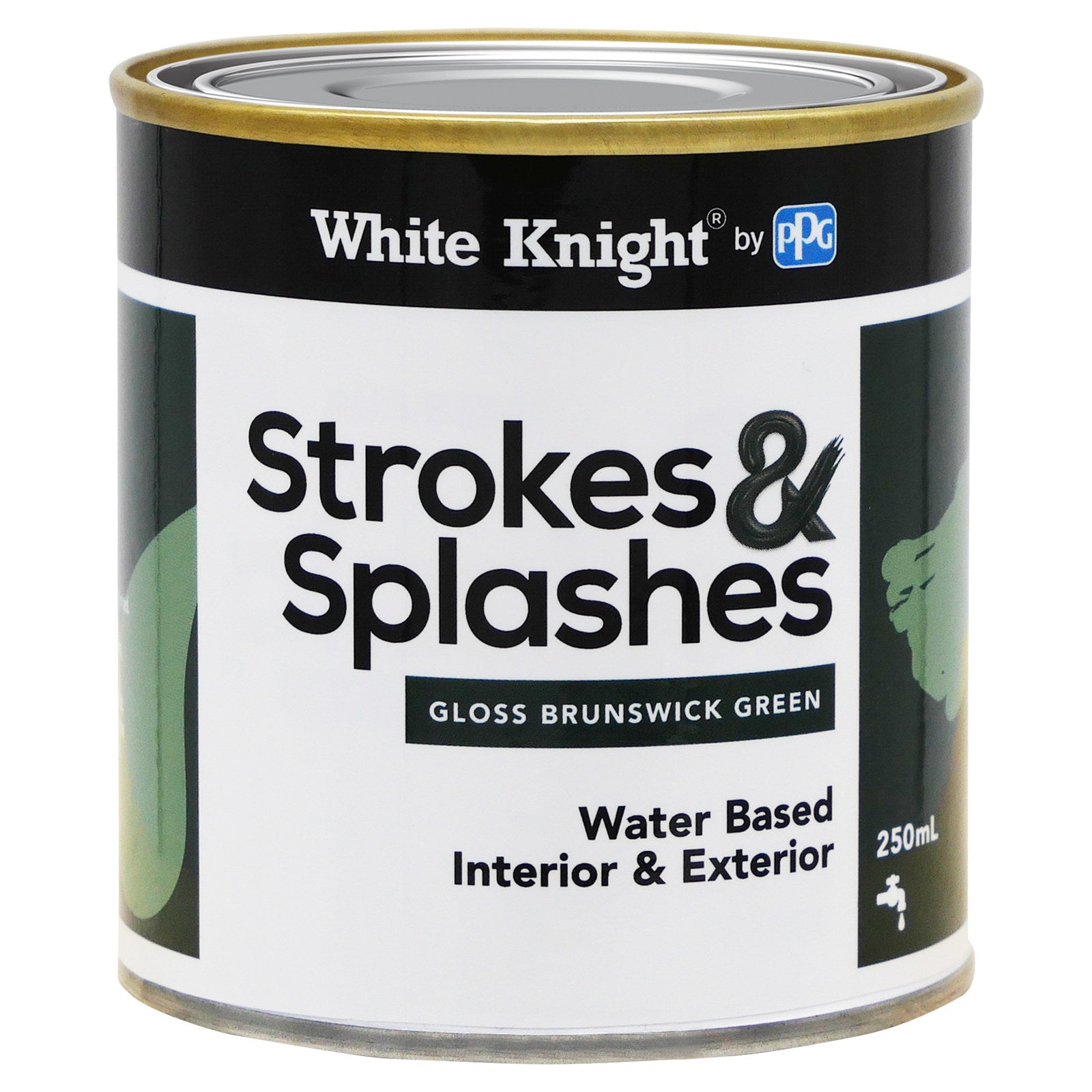 White Knight Strokes And Splashes Paint 250ml Brunswick Green