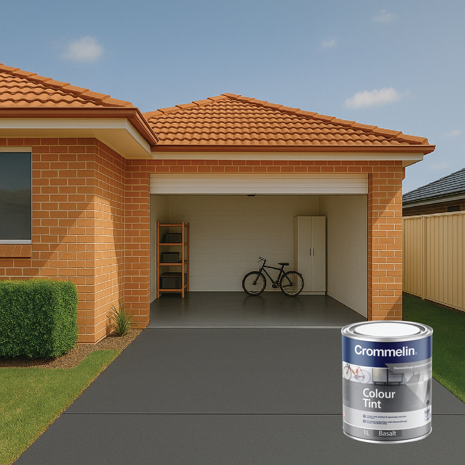 Crommelin DiamondTough Colour Tint 1L Basalt Solvent-Based Concrete Tint