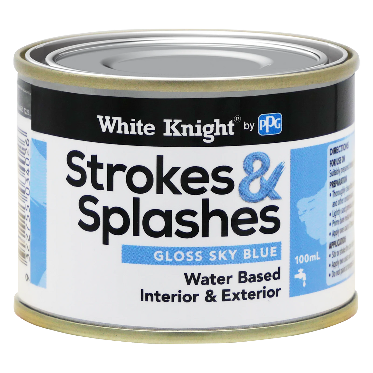 White Knight Strokes And Splashes Paint 100ml Sky Blue