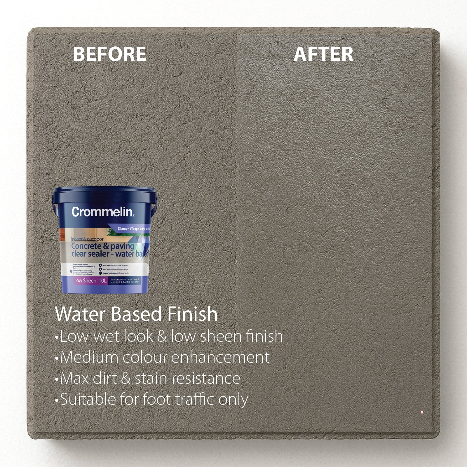 Crommelin DiamondTough Concrete & Paving Clear Sealer 4L - Water Based, Tintable