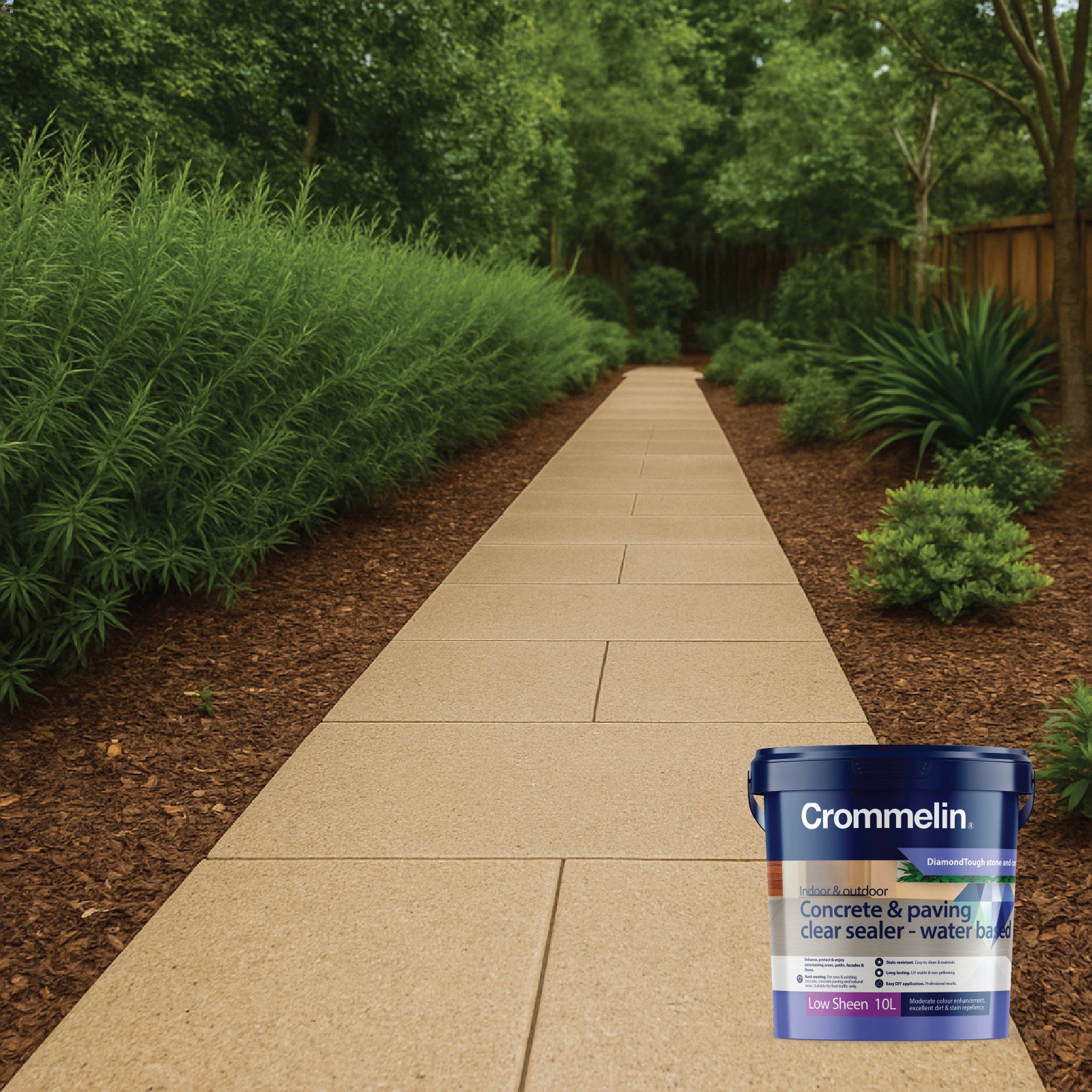 Crommelin DiamondTough Concrete & Paving Clear Sealer 4L - Water Based, Tintable
