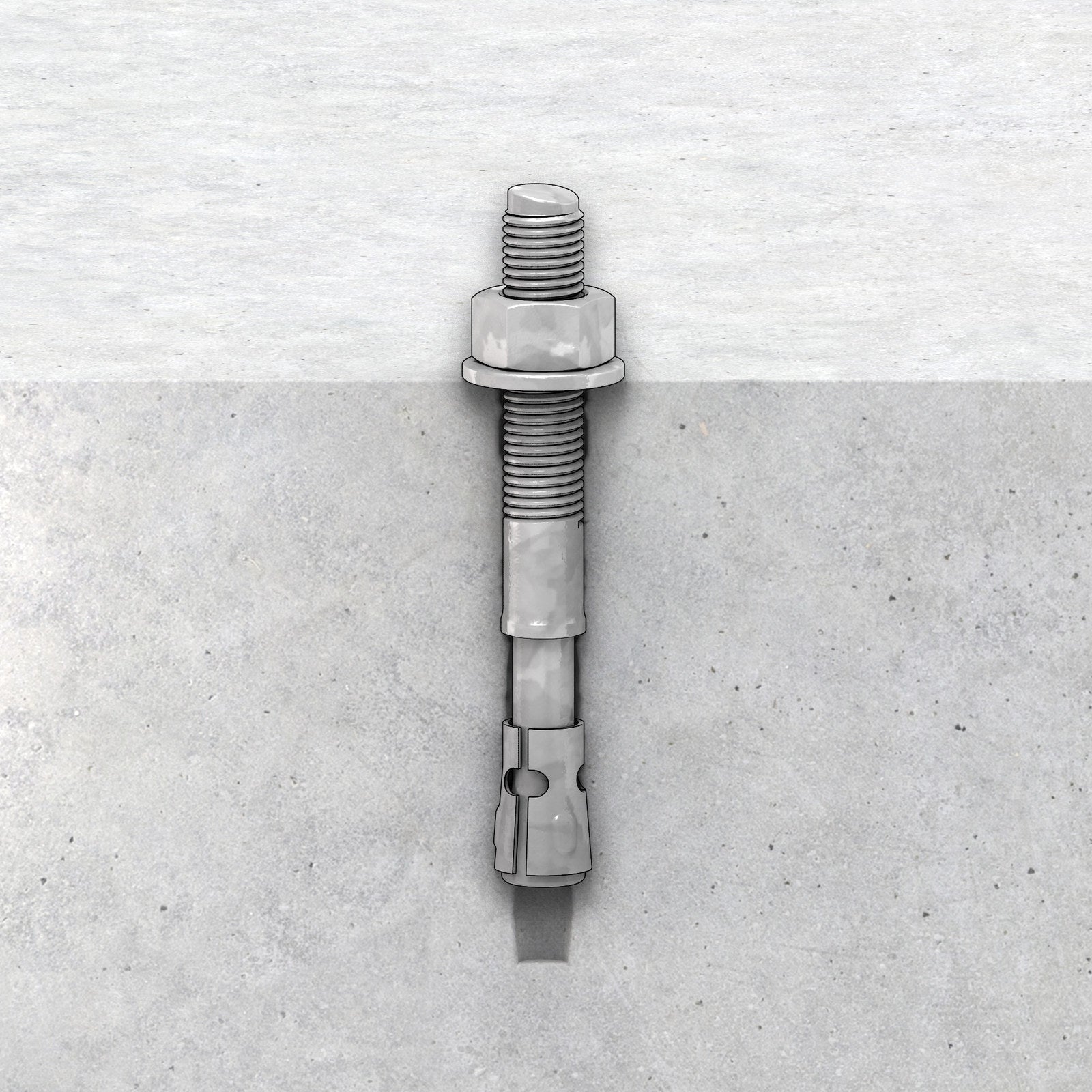 Ramset M12 x 100mm Galvanised TruBolt Hex Head Concrete Anchor - 20 Pack
