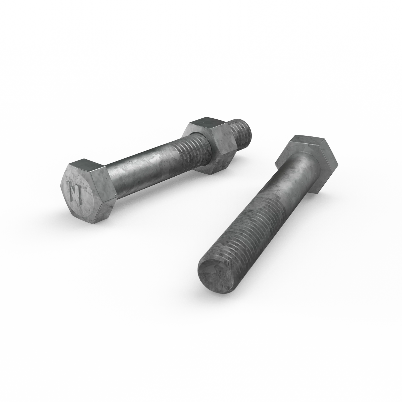 ZENITH M12 x 75mm Hot Dip Galvanised 4.6 Grade Hex Head Bolts and Nuts - 12 Pack