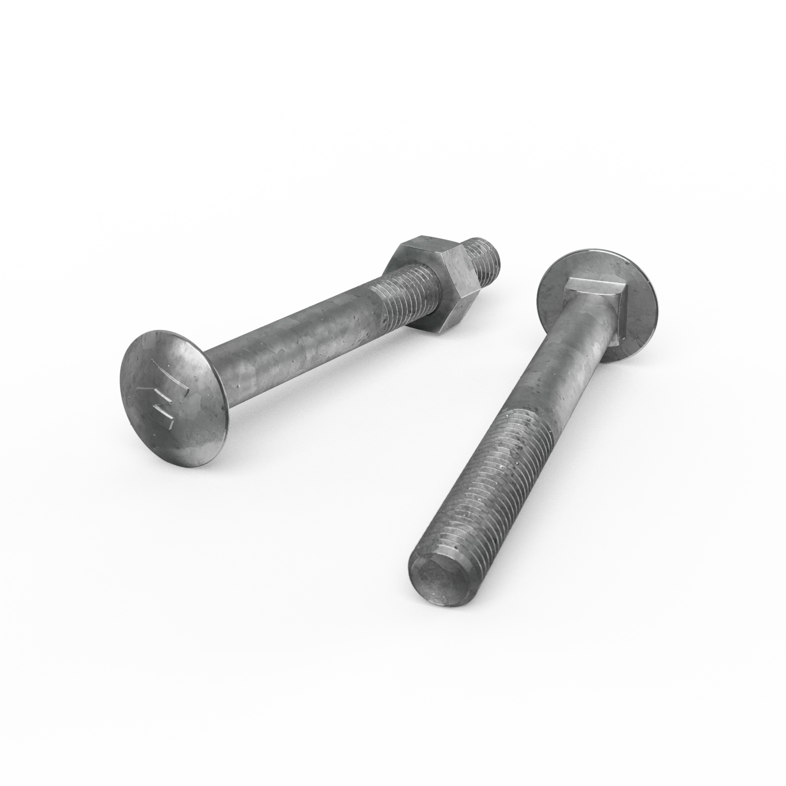 Zenith M10 x 90mm Hot Dipped Galvanised Cup Head Bolt and Nut - 4.6 Grade Steel, Each