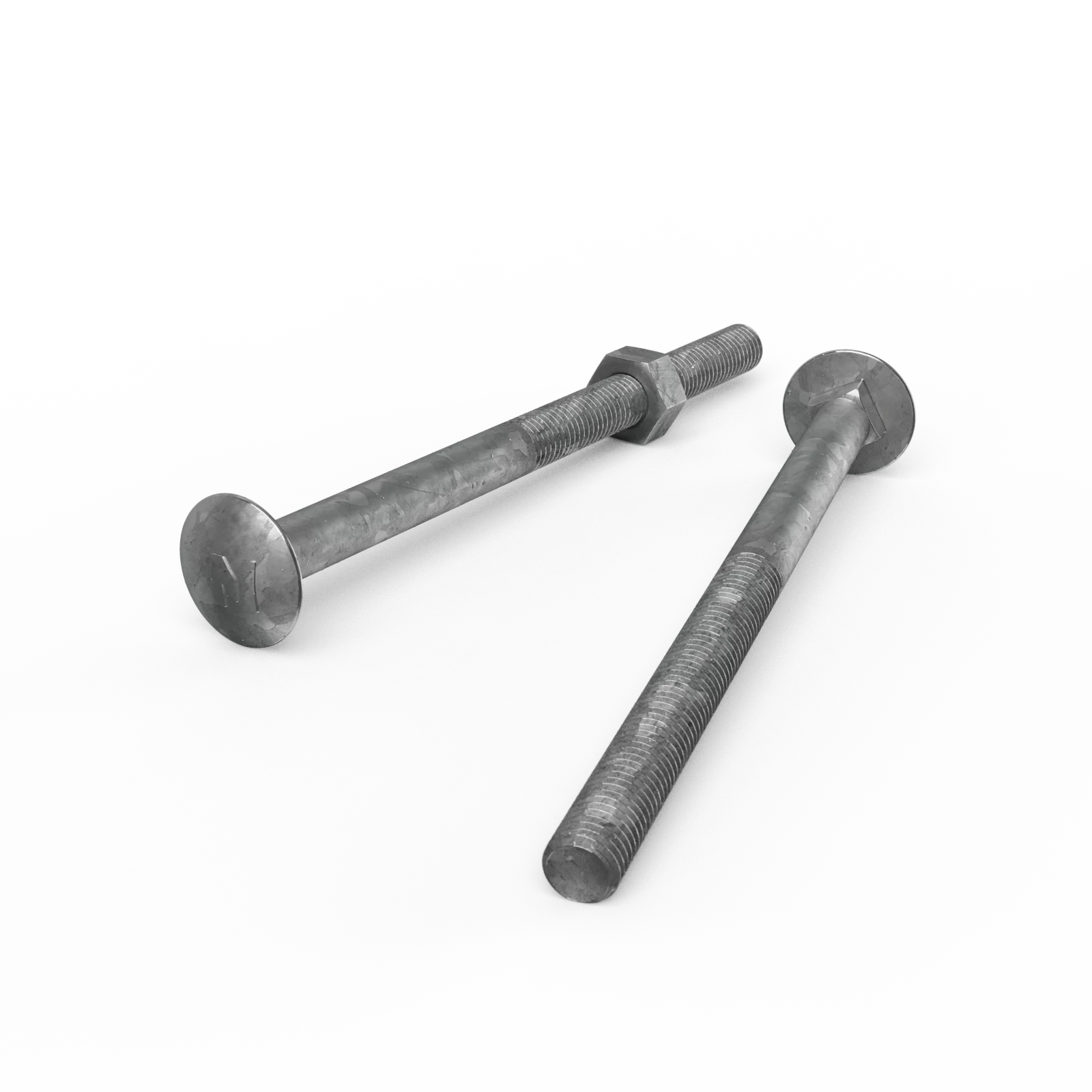 Zenith M10 x 150mm Hot Dipped Galvanised Cup Head Bolt and Nut - 4.6 Grade Steel, Each