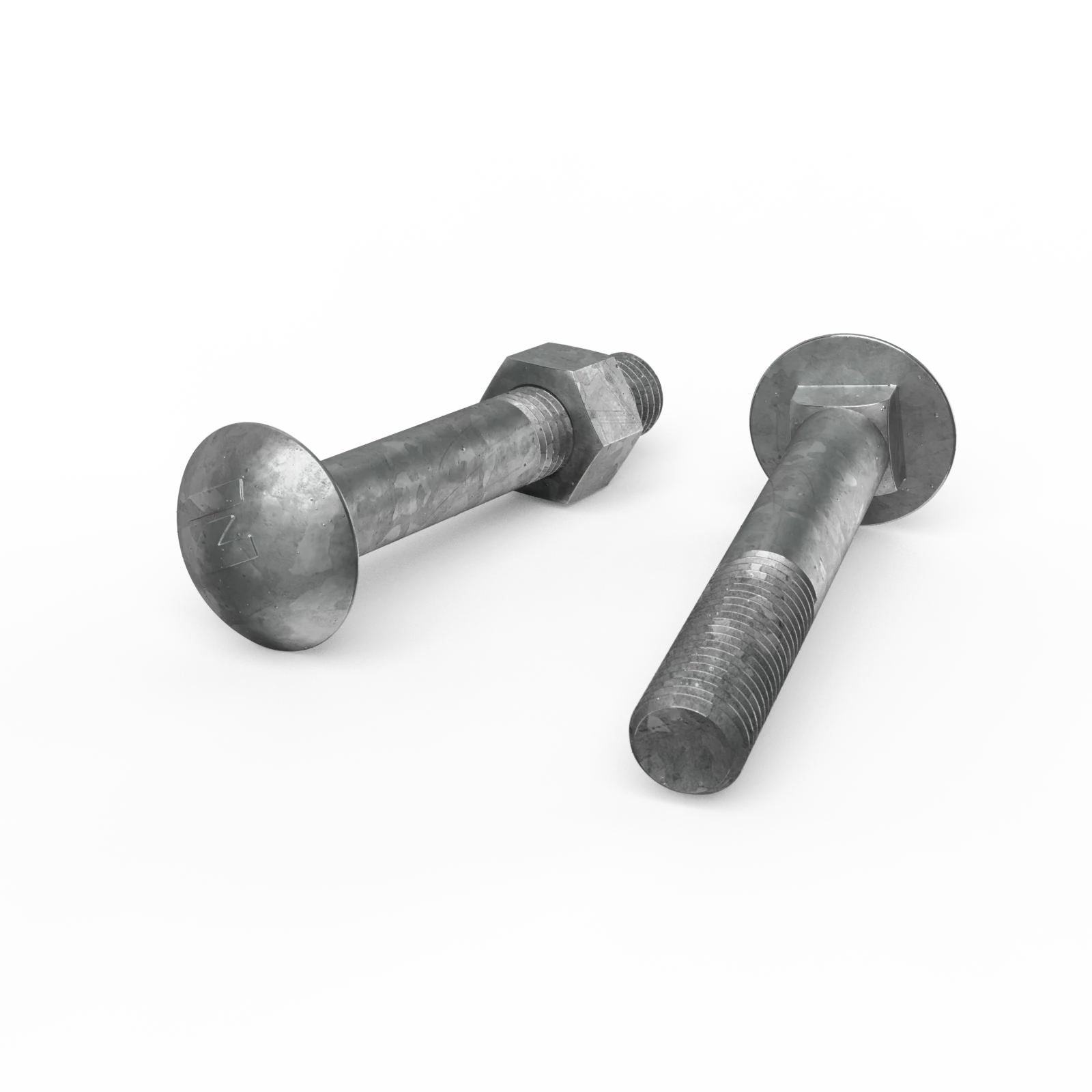 Zenith M16 x 100mm Hot Dip Galvanised Cup Head Bolt & Nut - 4.6 Grade Steel
