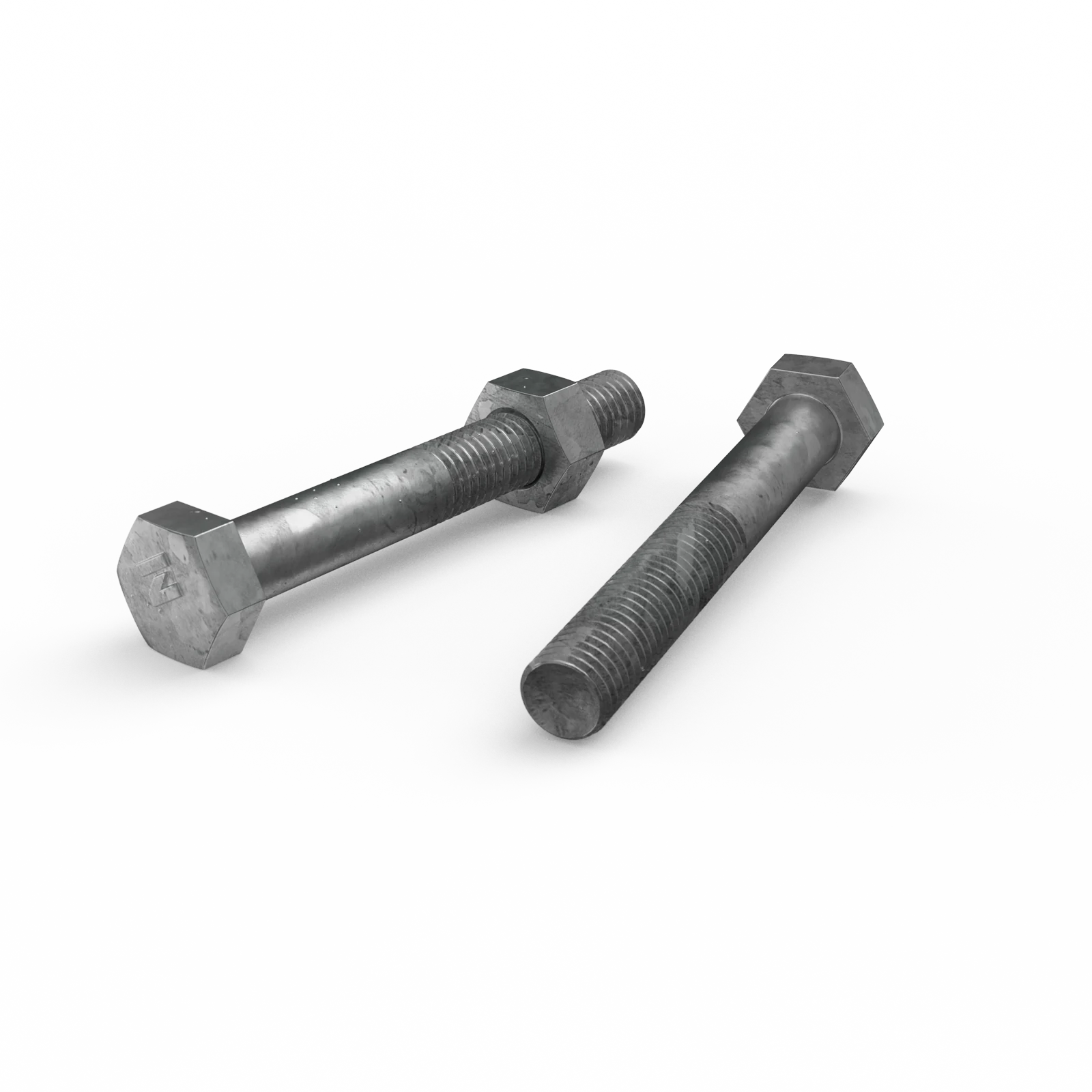 Zenith M10 x 75mm Hot Dip Galvanised Hex Head Bolt & Nut - 4.6 Grade Steel