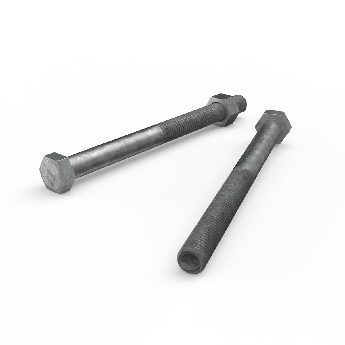 Zenith M12 x 150mm Hot Dip Galvanised Hex Head Bolt and Nut - 4.6 Grade Steel