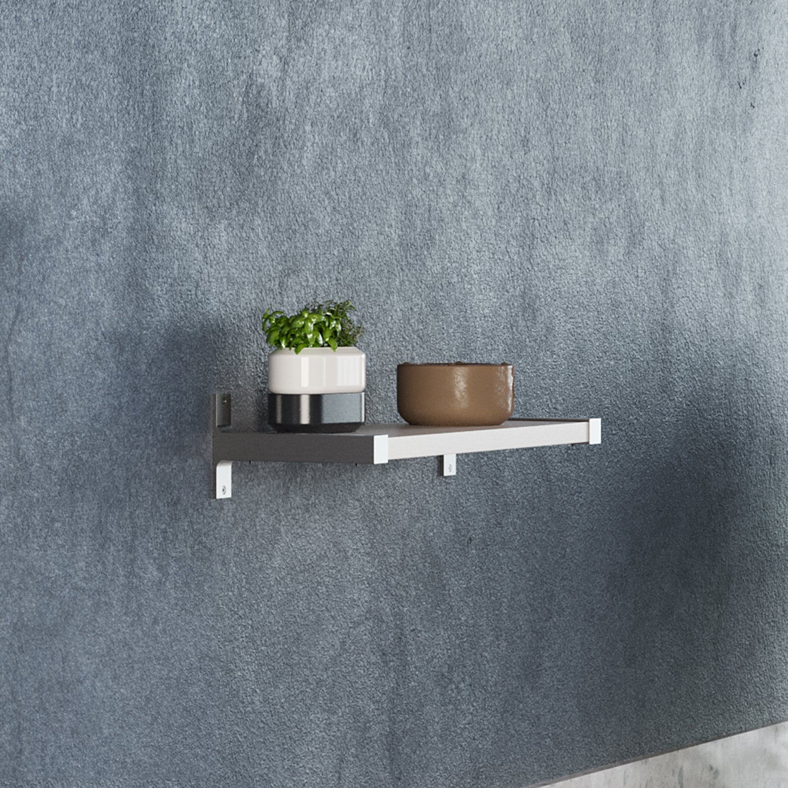 Flexi Storage Decorative Shelving Shelf End Brackets 190mm Brushed Aluminium Style 15kg