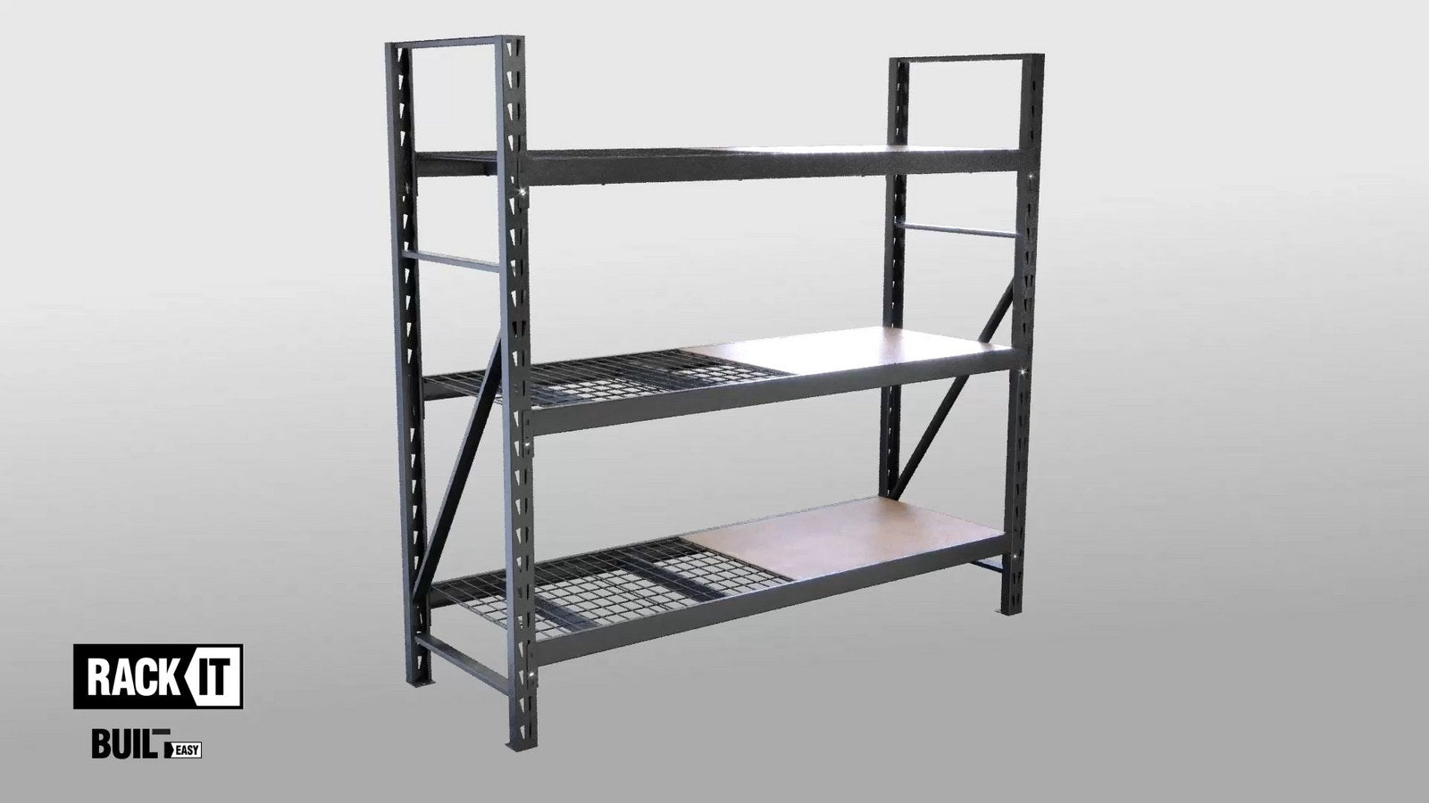 Rack It 1000kg Single Hook Black Steel Wall Mount