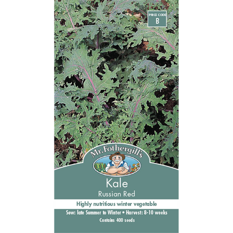 Mr Fothergill's Kale Russian Red Seeds - Hardy Winter Variety, Sun or Part Shade