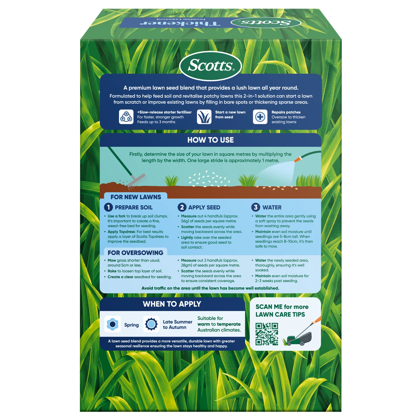 Scotts Lawn Builder 1.4kg Lawn Thickener Seed & Feed Drought Tolerant