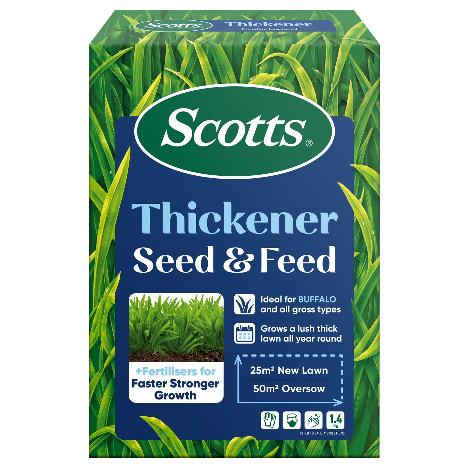 Scotts Lawn Builder 1.4kg Lawn Thickener Seed & Feed Drought Tolerant