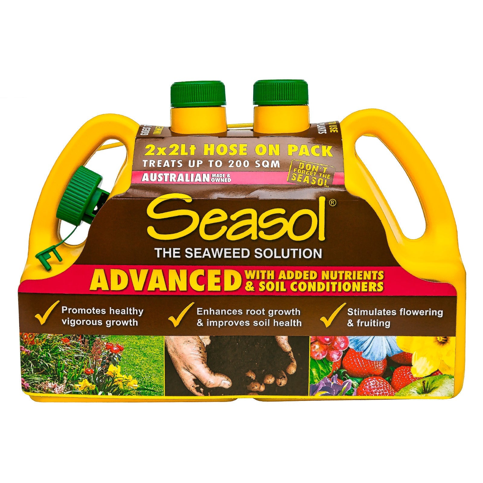 Seasol Advanced Health Tonic Hose-On Twin Pack 2 x 2L, Safe for Vegetables