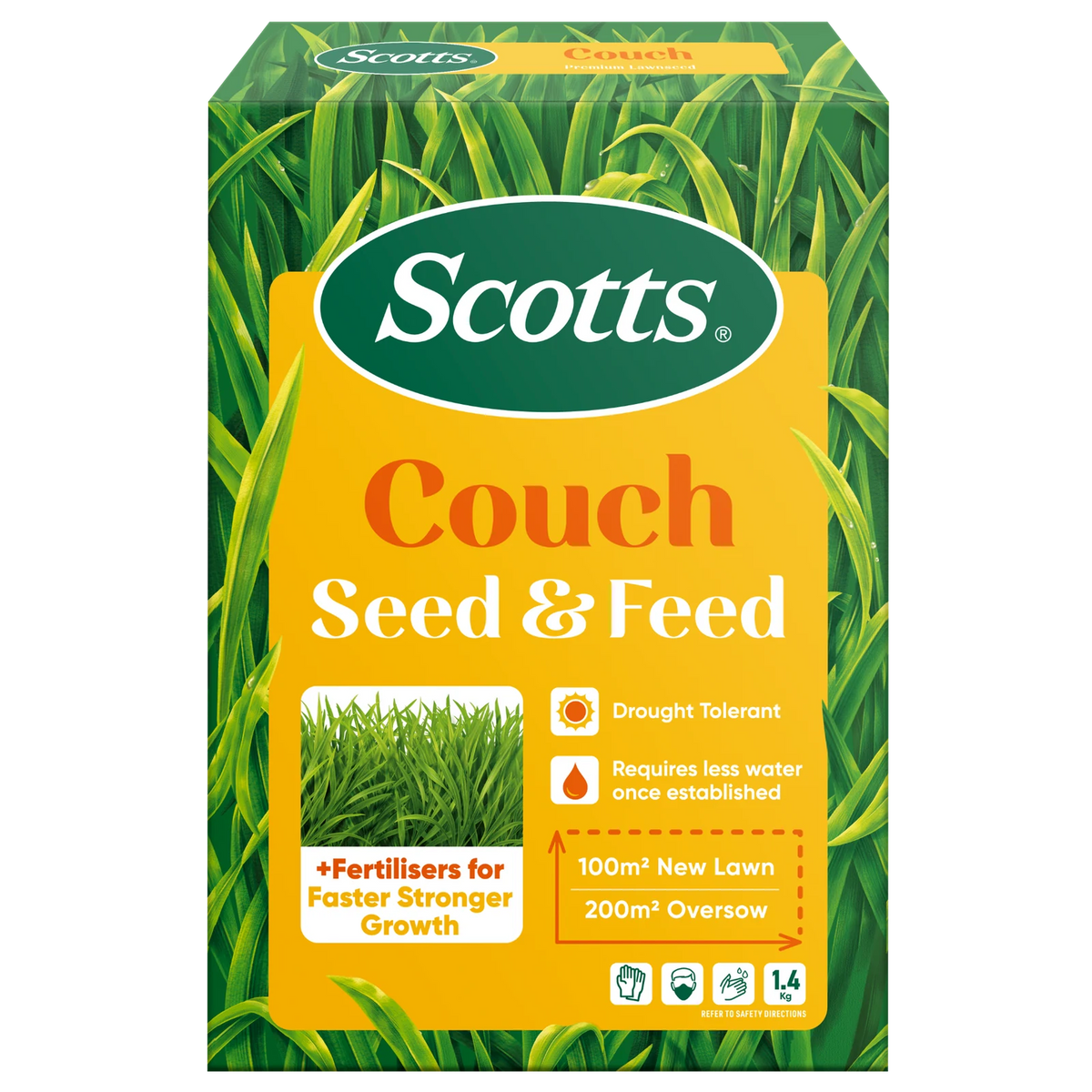 Scotts Lawn Builder Seed & Feed Couch Lawn Seed 1.4kg - 100sqm