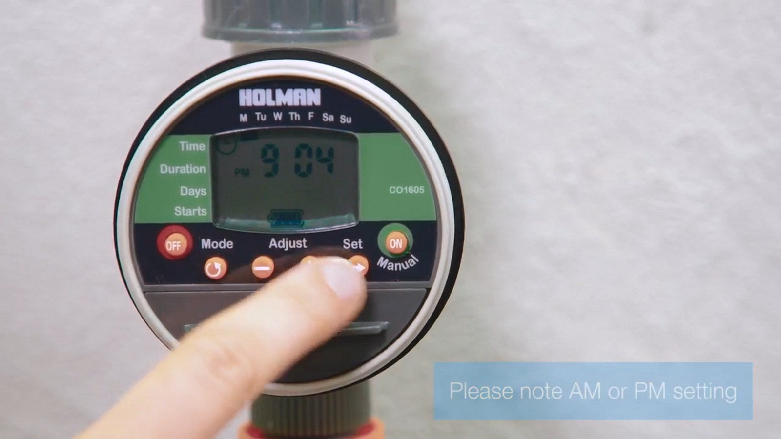 Holman Automatic Digital Tap Timer CO1605, Cordless, 9V, 4 Cycles, Auto Shut Off