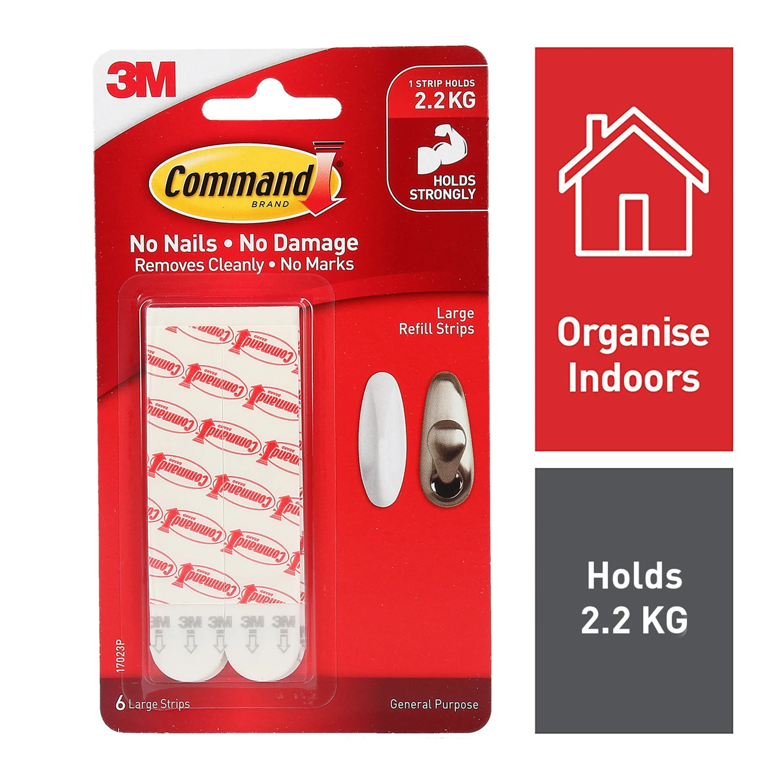Command Large White Adhesive Refill Strips 6 Pack