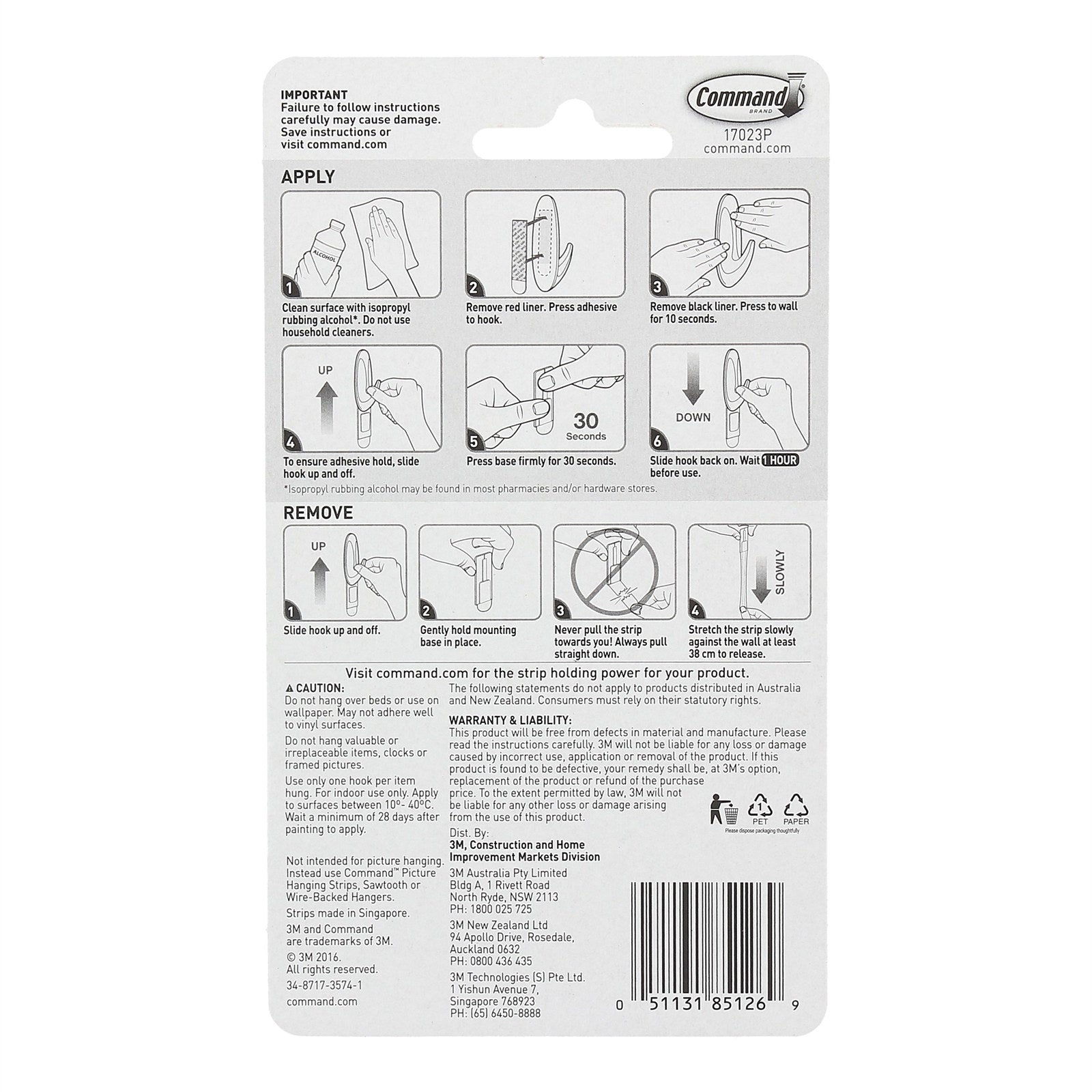 Command Large White Adhesive Refill Strips 6 Pack