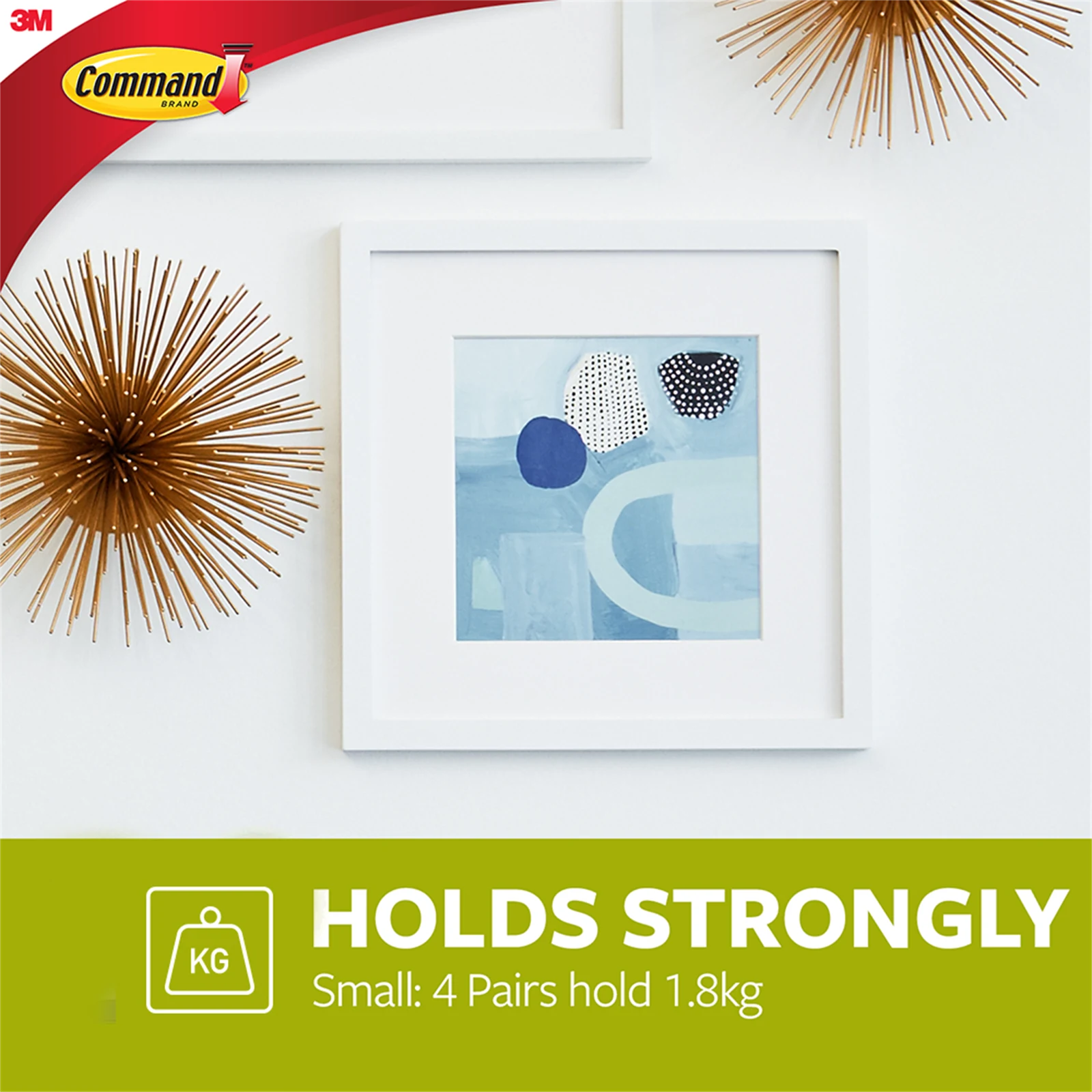 Command Small White Picture Hanging Strips 1.8kg - 8 Pack