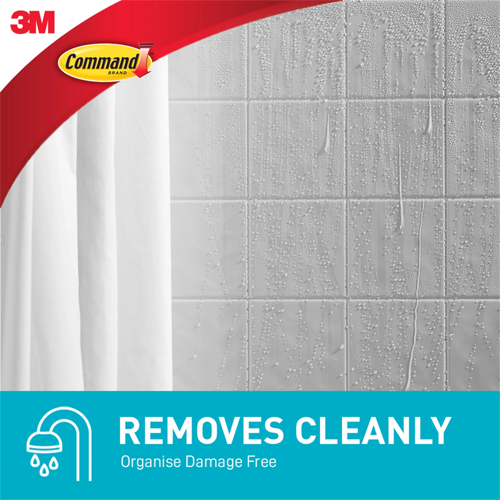 Command Large White Adhesive Wet Area Towel Hook Damage-Free