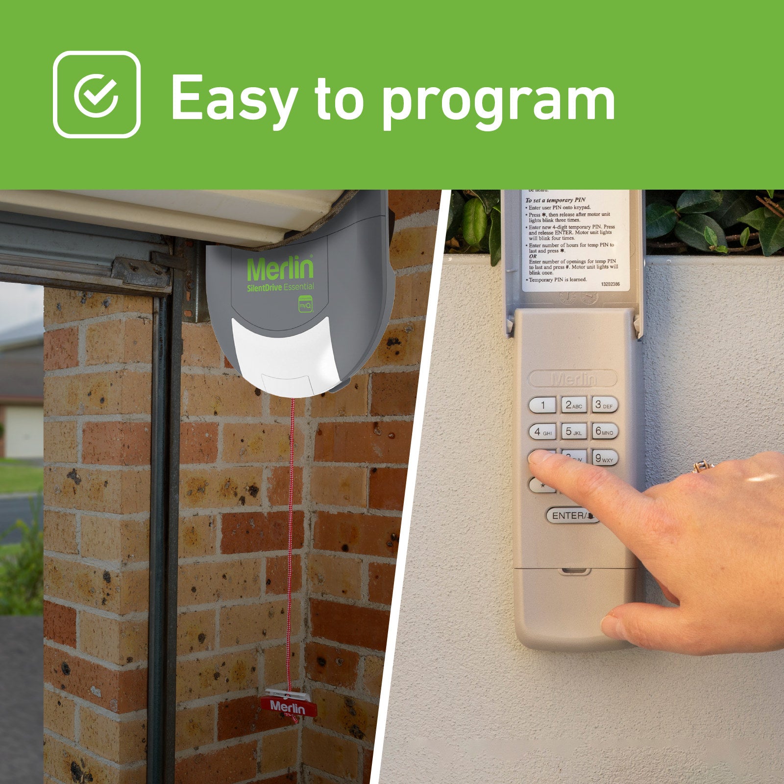 Merlin E840M Wireless Security Keypad for Garage Door Opener, Illuminated