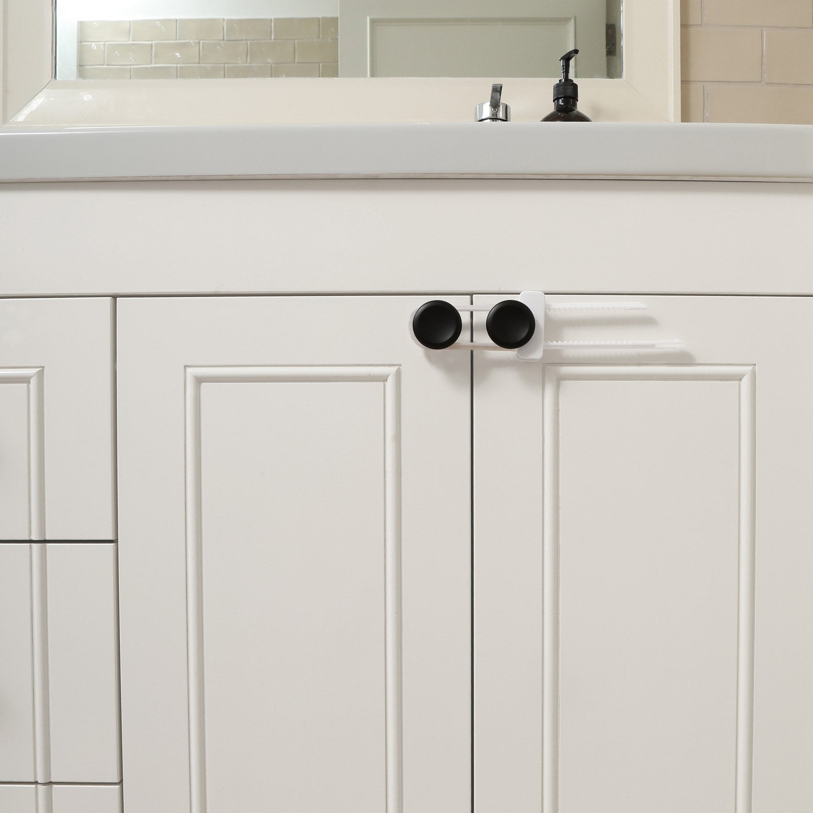 Dreambaby Child Safety Sliding Cabinet Lock, White Nylon