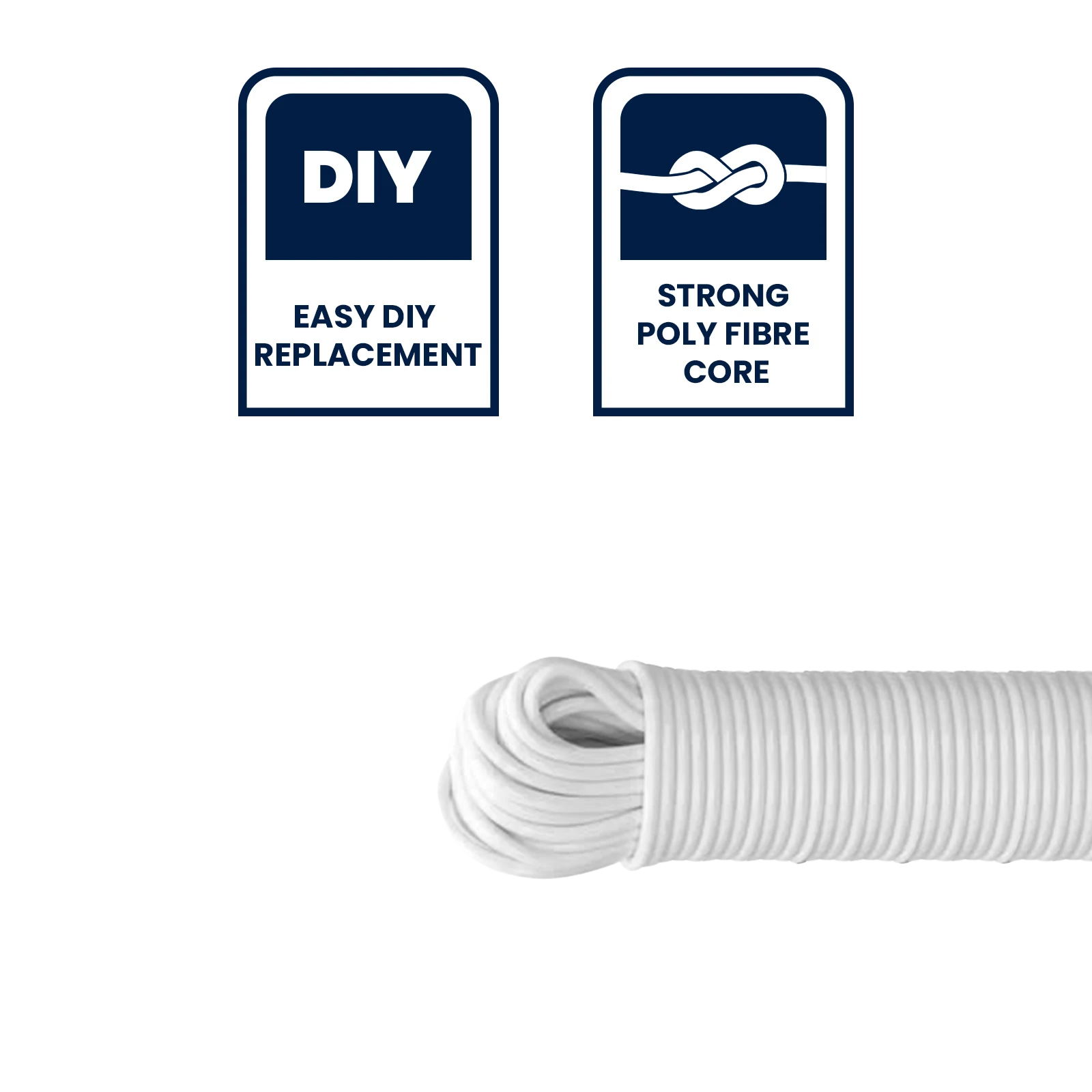 Grunt 4mm x 30m White Poly Core Clothesline Wire, PVC Coated, 100kg Break Strength, Weather Resistant